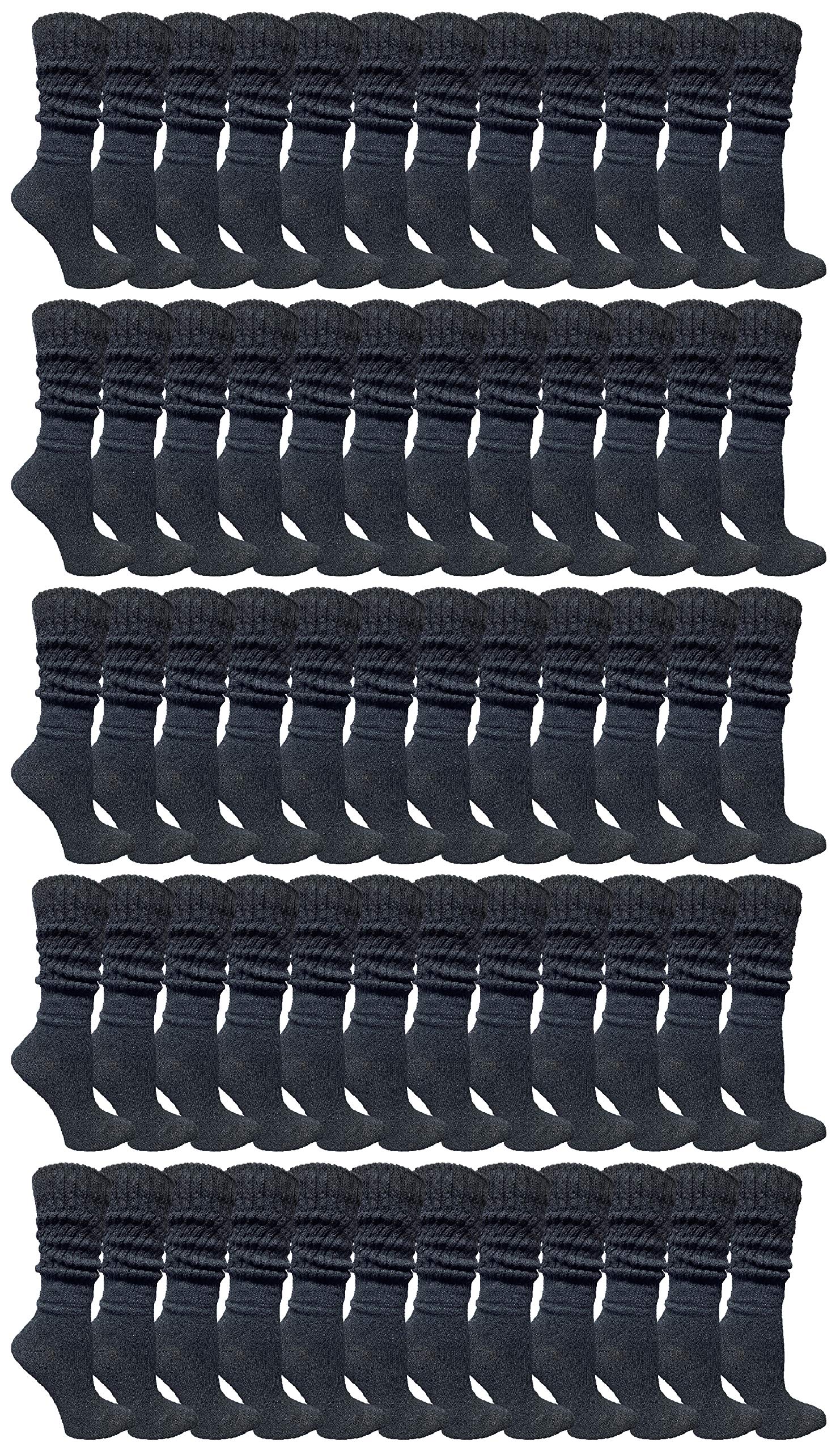 Yacht & Smith 60 Pack Women's Cotton Slouch Socks - Soft Knee High Boot Socks for Women | Perfect for Winter, Boots & Casual Outfits