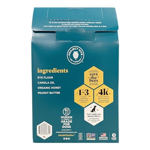 Hive Peanut Butter Dog Biscuits – 2 Pack | Healthy, Non-GMO, Organic Dog Treats for Training | Made in USA for All Breeds | Perfect for Reward, Obedience & Positive Reinforcement Training