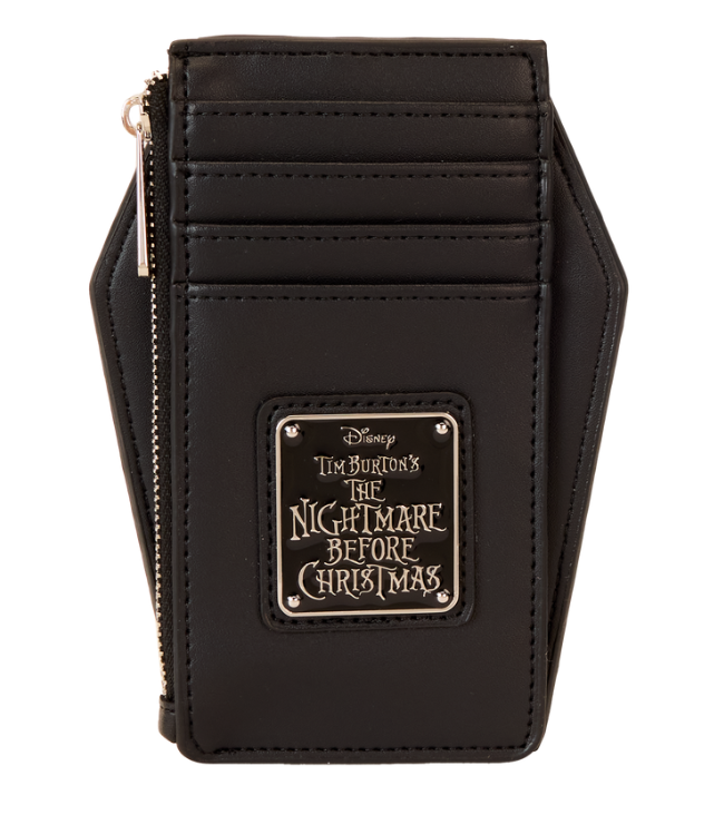 NYCC 2024 Exclusive The Nightmare Before Christmas Jack & Sally Coffin Loungefly Large Card Holder Wallet - Perfect for Collectors, Disney Fans & Halloween Accessories
