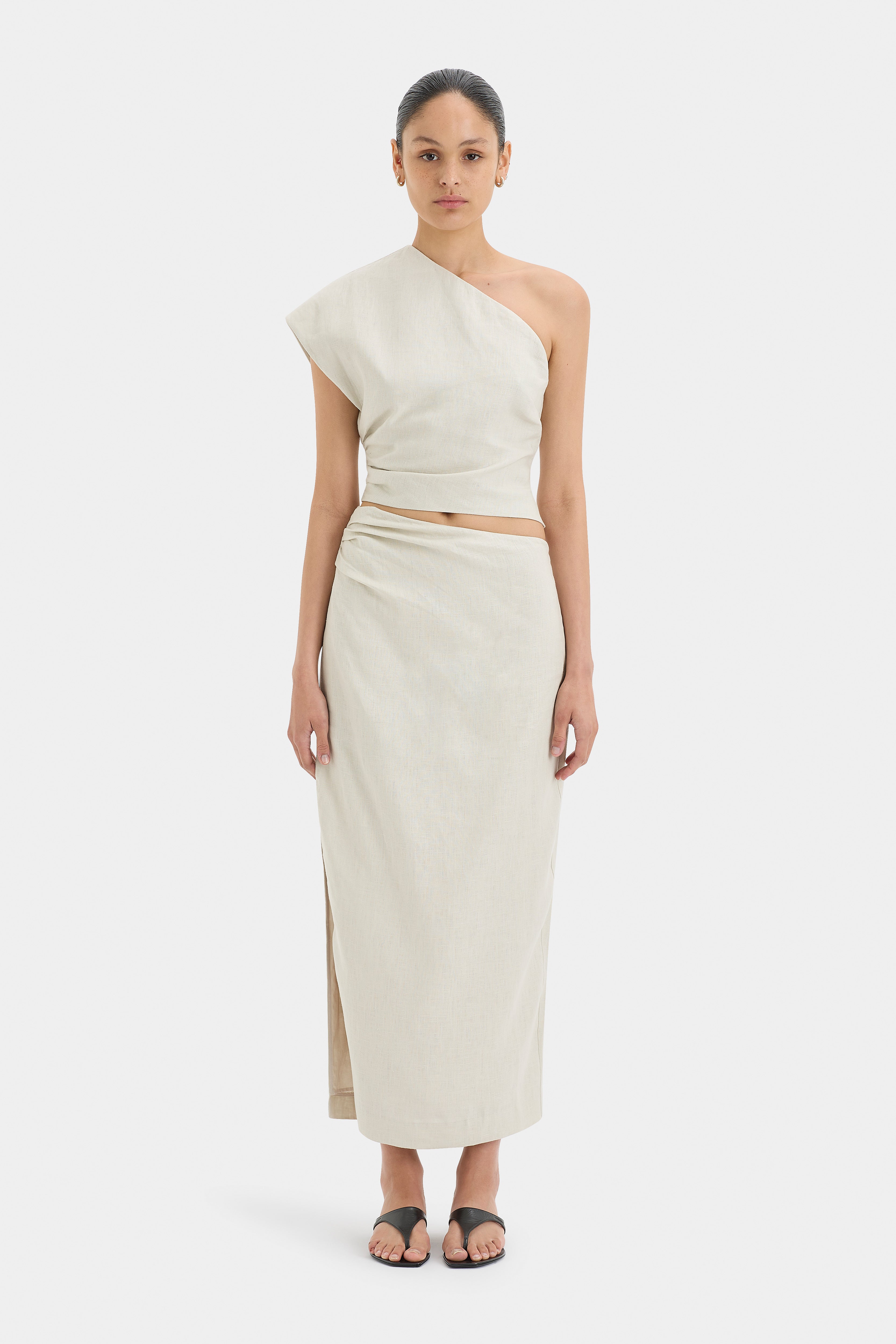 Affogato Asymmetric Midi Skirt for Women - Flowy High Waist Pleated Skirt | Perfect for Casual Outfits, Date Nights & Summer Vacations