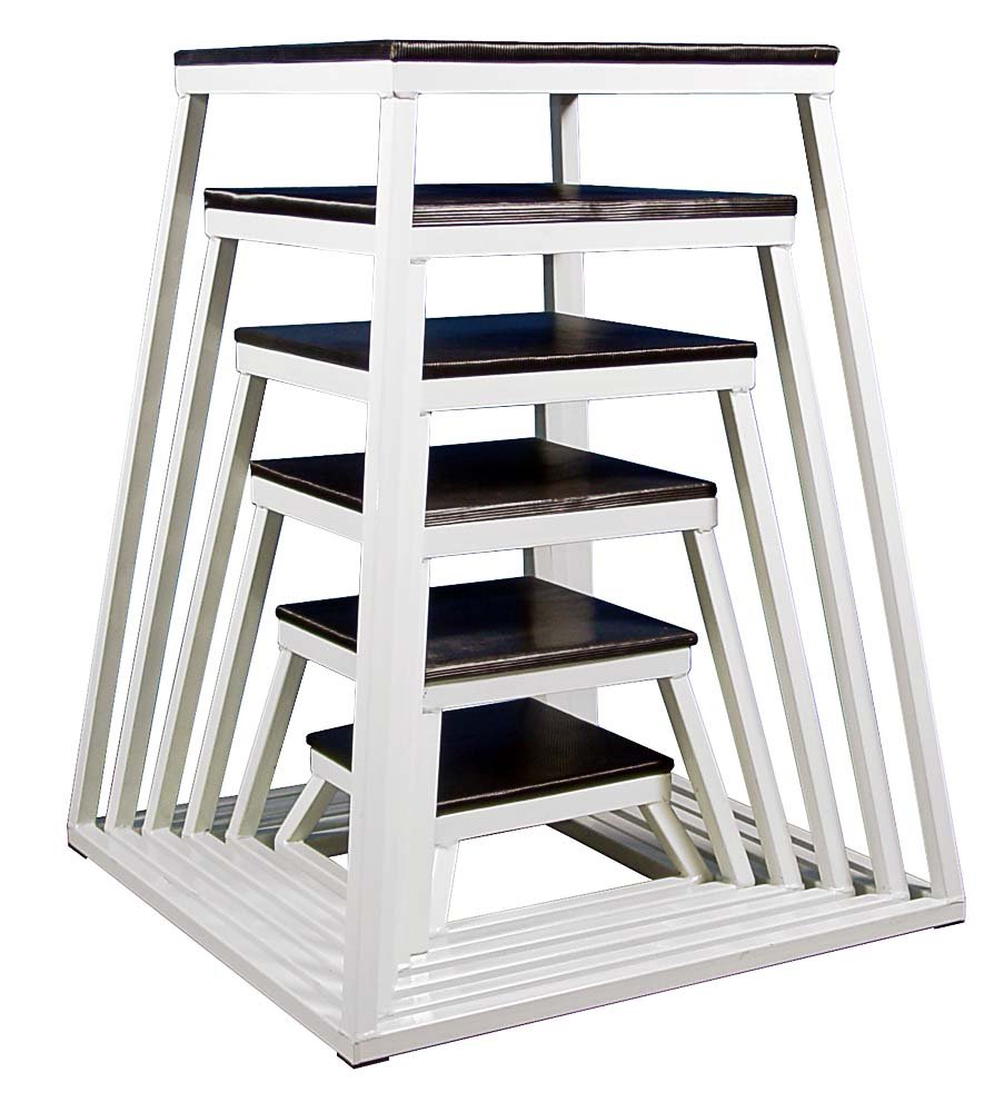 Premium Ader White Plyometric Box Set for CrossFit, Jump Training & Home Gym Workouts - Adjustable Height Exercise Box for Strength & Agility Training