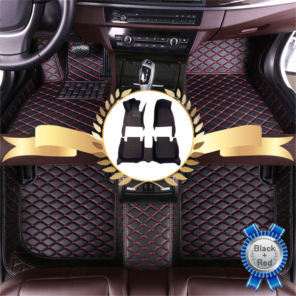 2015-2018 Dodge Dart Custom Fit Car Floor Mats - Premium All-Weather Waterproof Floor Liners with Full Coverage Protection (Black & Red) - Perfect for Daily Commuting, Road Trips and Winter Driving
