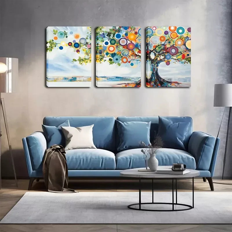 3-Piece Abstract Dense Tree Wall Art Set - Framed Canvas 40x60cm (16x24in) | High Quality Print | 100% Australian Made | Ready to Hang | Perfect for Living Room, Bedroom & Office Decor