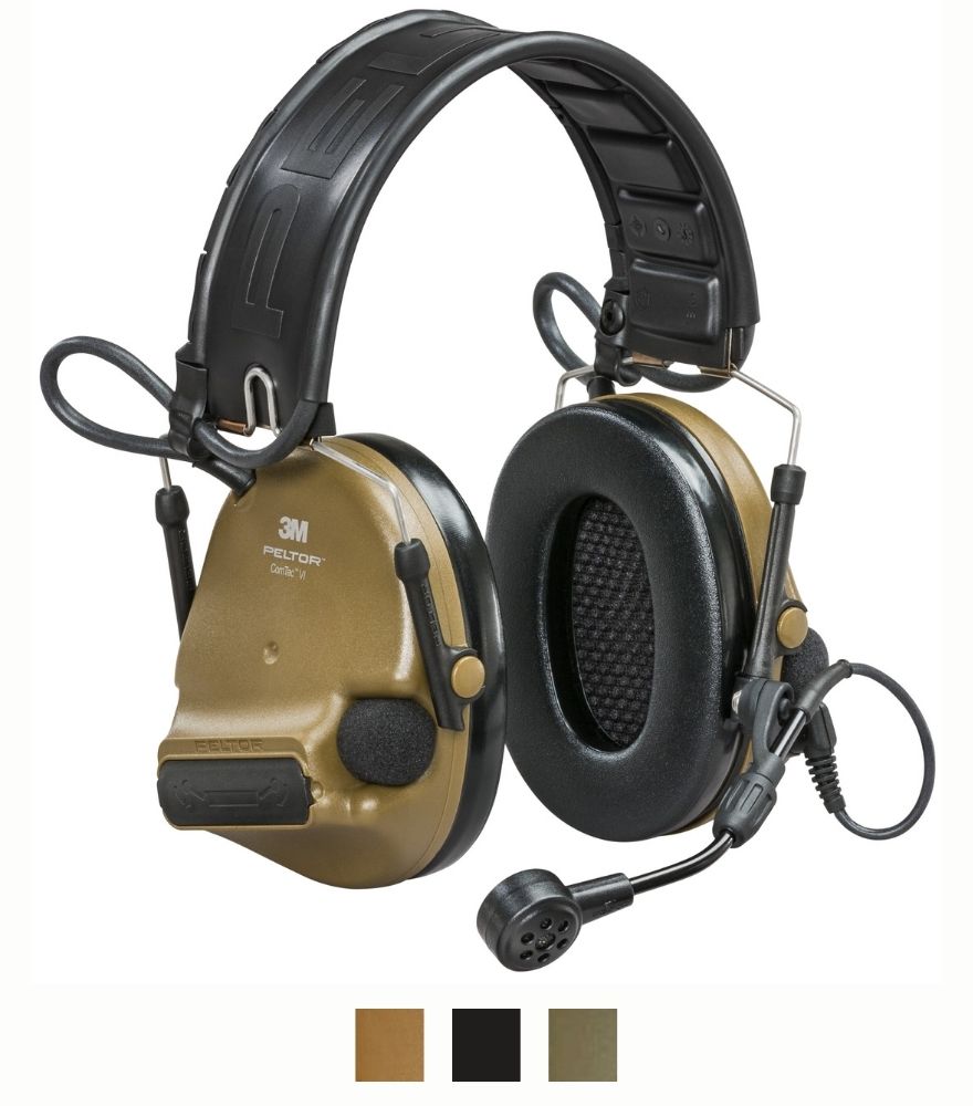 Peltor ComTac VI Tactical Headset - Noise Cancelling Hearing Protection with Gel Earcups & ARC Mounts (Multiple Colors & Models) - Ideal for Shooting, Hunting & Military Use