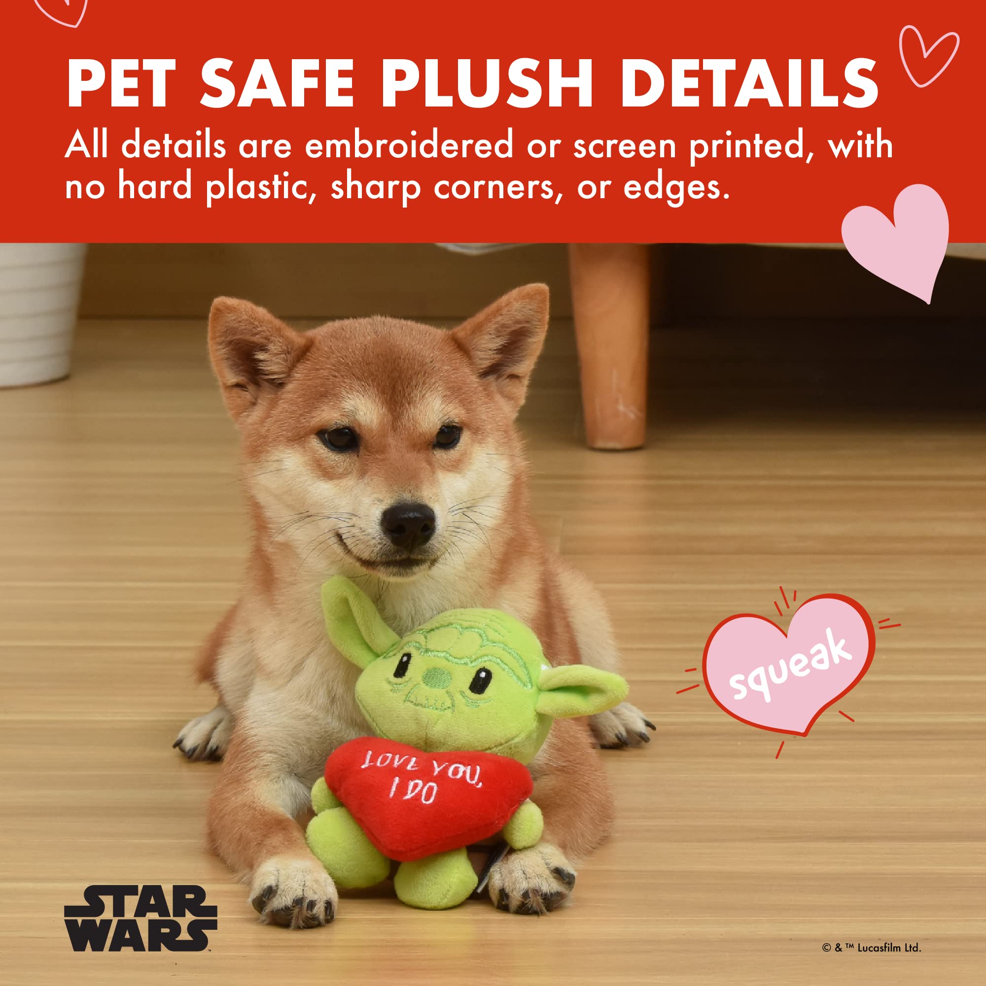 Star Wars Yoda Plush Squeaker Dog Toy - 9
