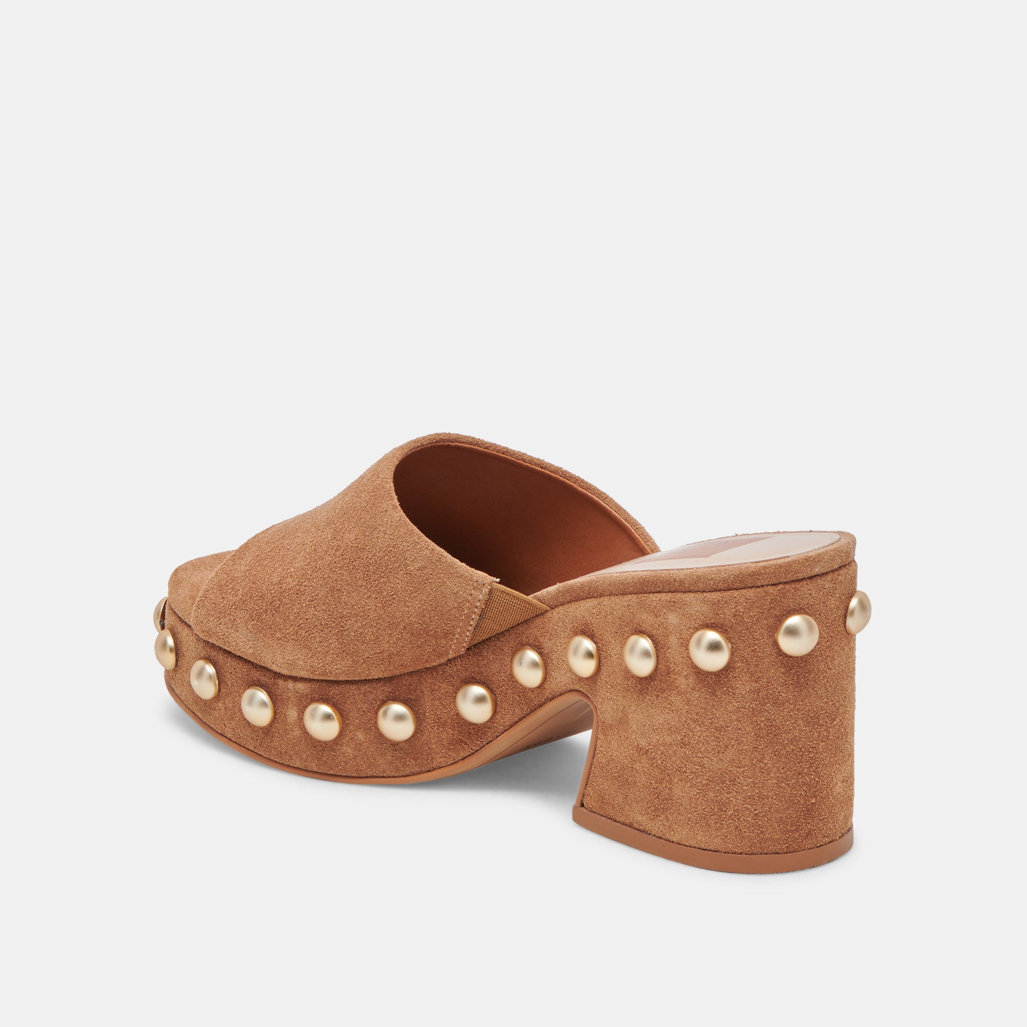 Glori Heels Pecan Suede - Women's Stylish Block Heel Pumps for Office, Party & Special Occasions