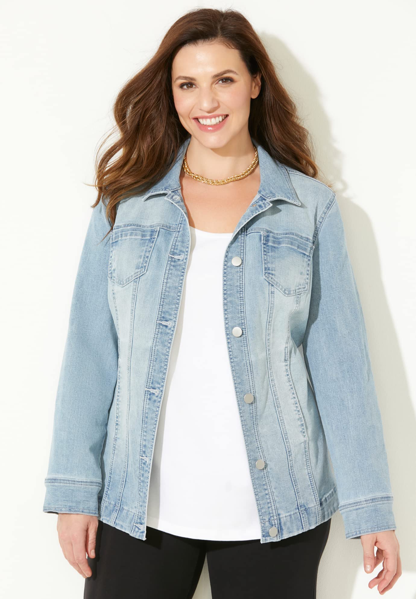 Catherine's Women's Plus Size Classic Denim Jacket - Stylish & Comfortable for Casual Outings, Work & Everyday Wear