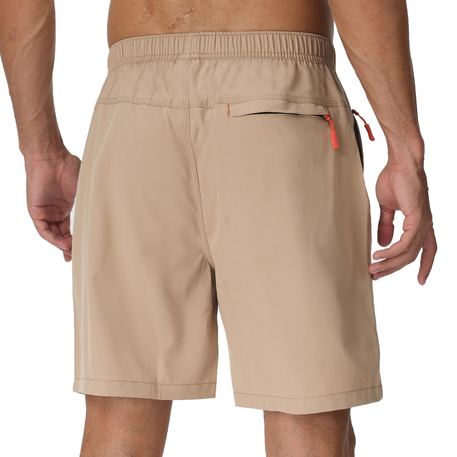 Rapoo Men's 7 Inch Inseam Athletic Shorts - Water Resistant, Lightweight & Quick Dry Workout Shorts with Zipper Pockets for Running, Gym & Outdoor Activities