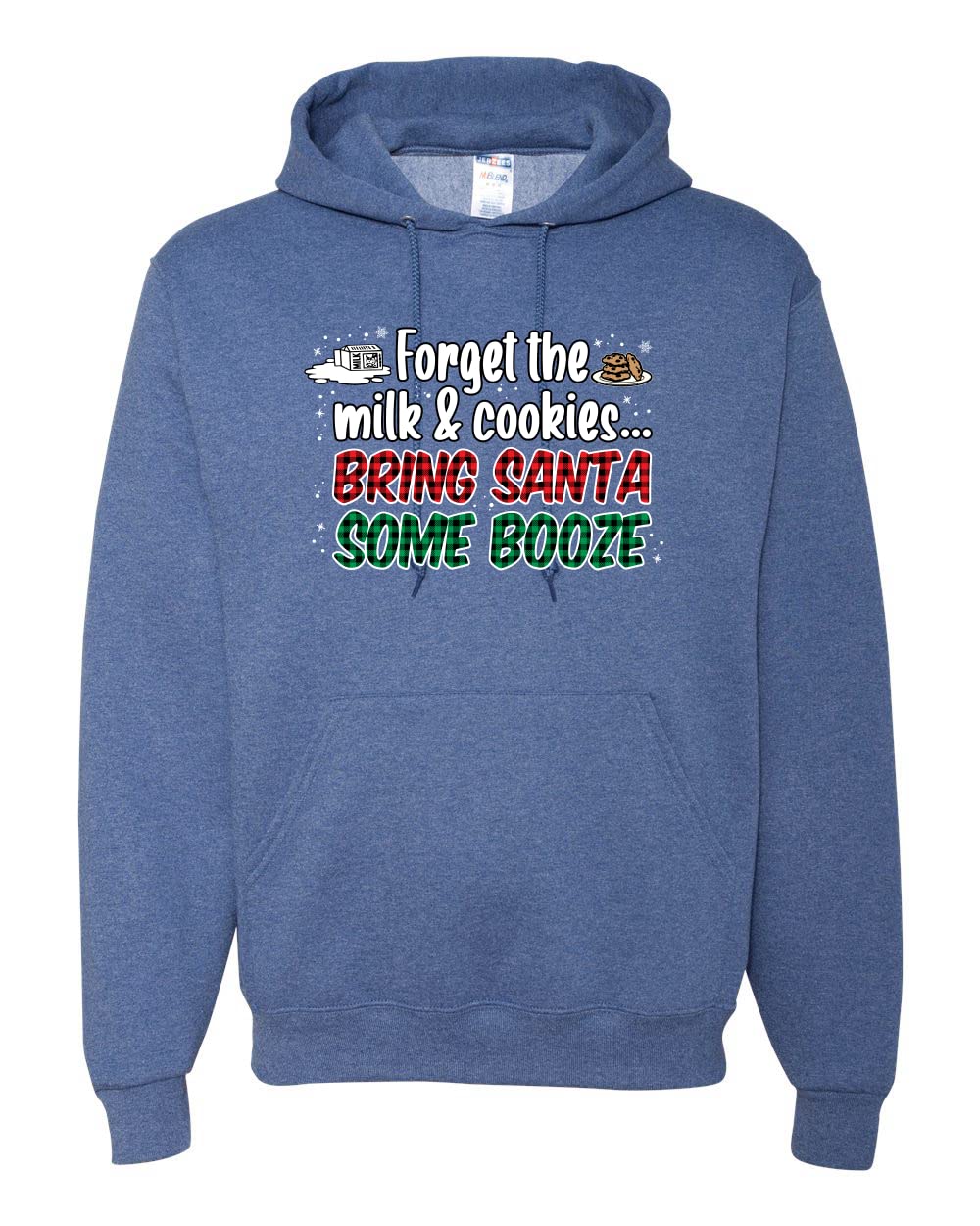 Wild Bobby Santa Booze Graphic Hoodie - Funny Christmas Unisex Sweatshirt for Holiday Parties & Gifts