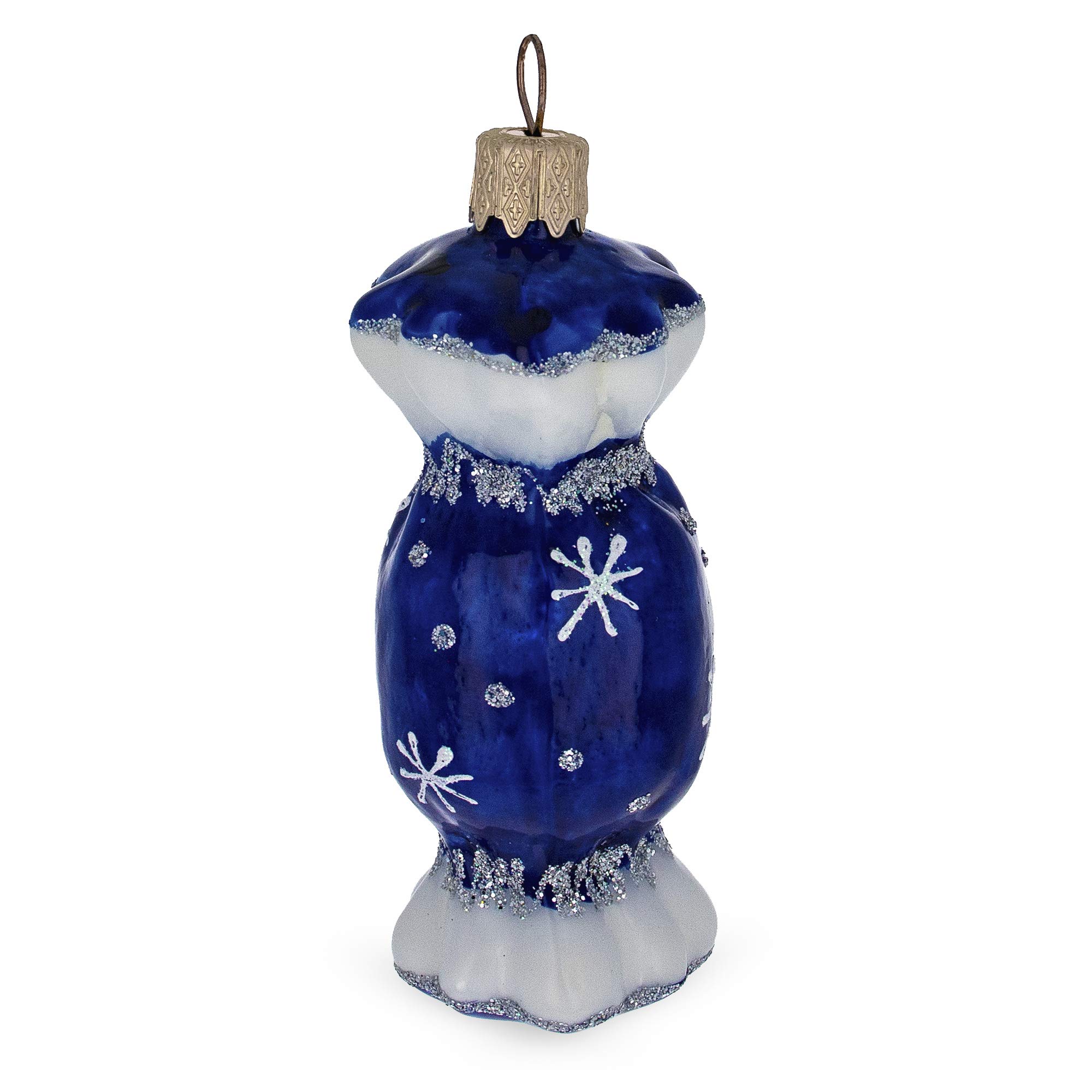Blue Candy Glass Christmas Ornament - Handmade Holiday Tree Decoration for Xmas, Winter, and Home Décor - Perfect for Christmas Trees, Gift Giving, and Festive Celebrations