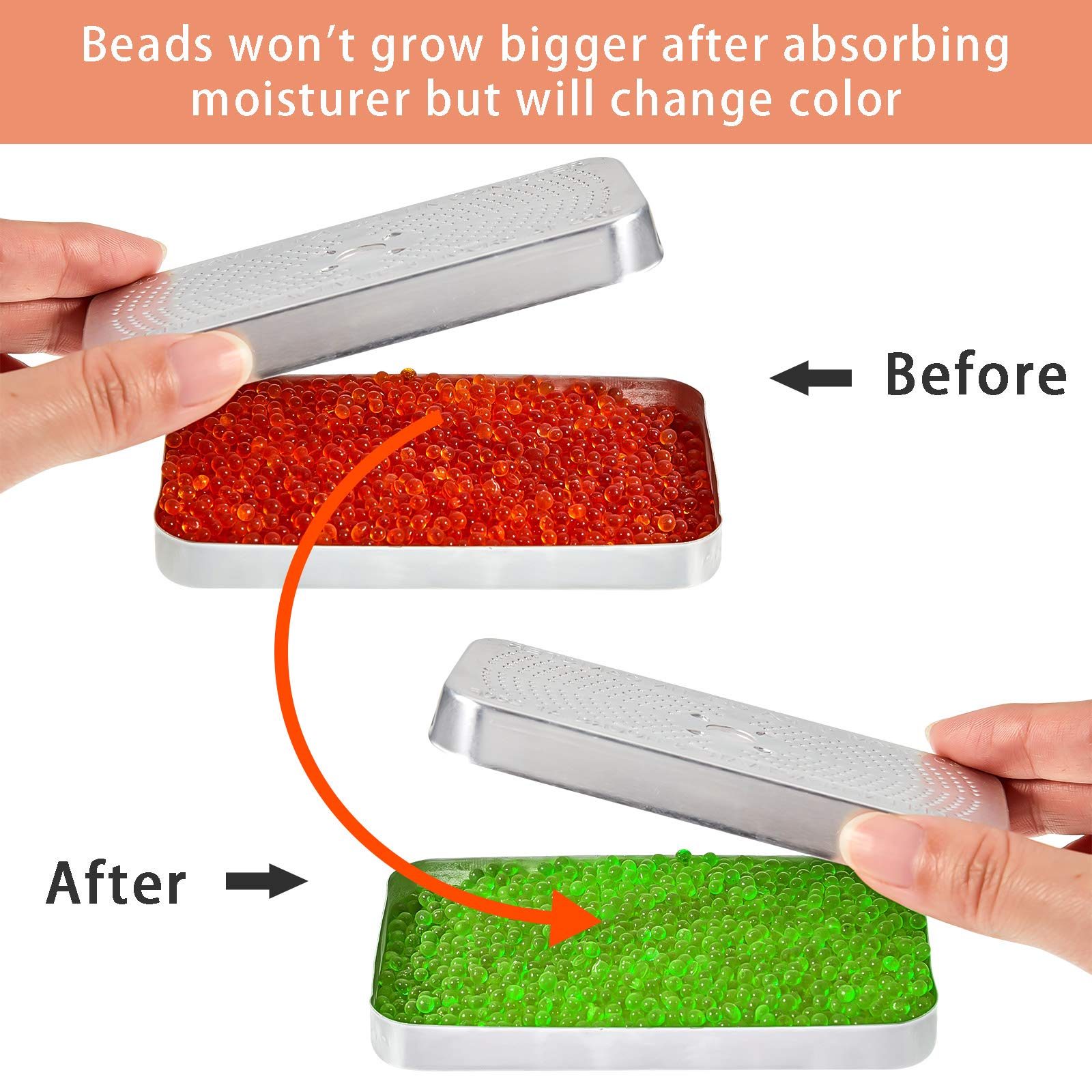 Patelai 3-Pack 40g Reusable Silica Gel Dehumidifier Canisters - Moisture Absorber Desiccant (Color-Changing Orange to Green) for Car, Closet, Cabinet, Storage Box, Suitcase & Travel Bags | Prevent Mold & Protect Valuables from Humidity