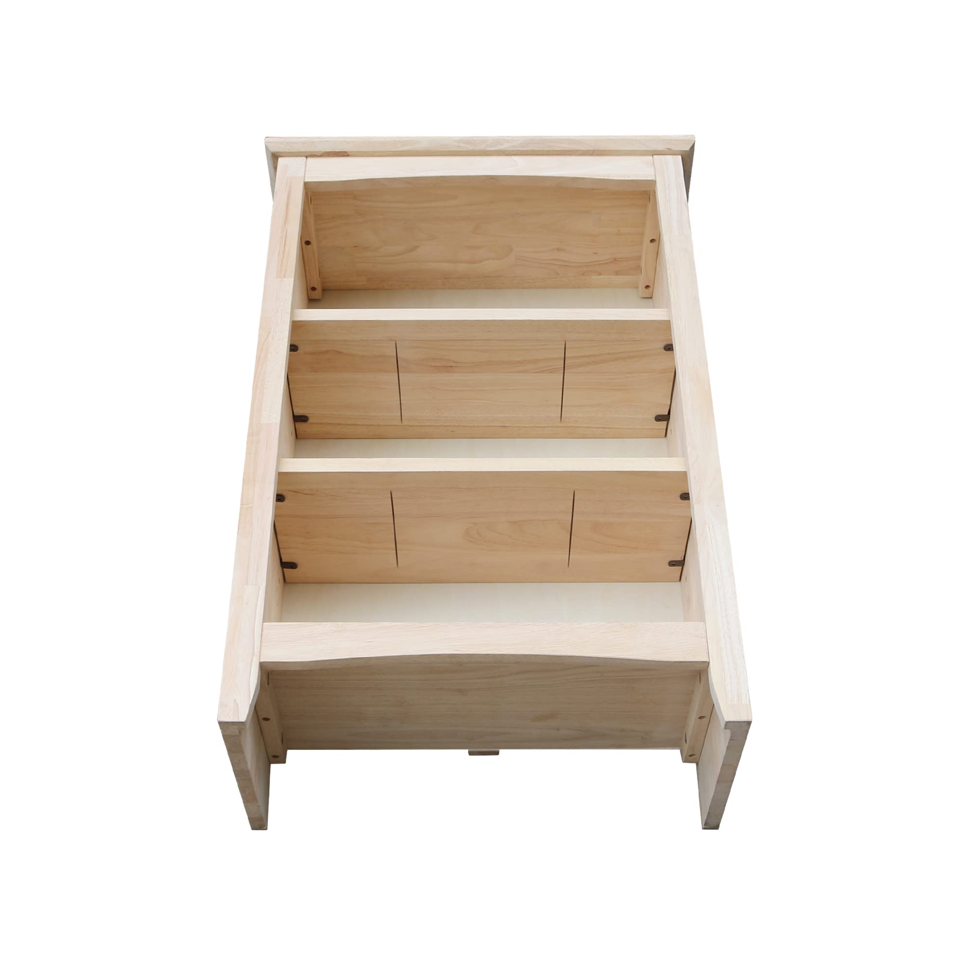 IC International Concepts 36-Inch Shaker Bookcase - Solid Wood Storage Organizer for Home & Office | Durable Unfinished Shelf for Living Room, Bedroom or Study