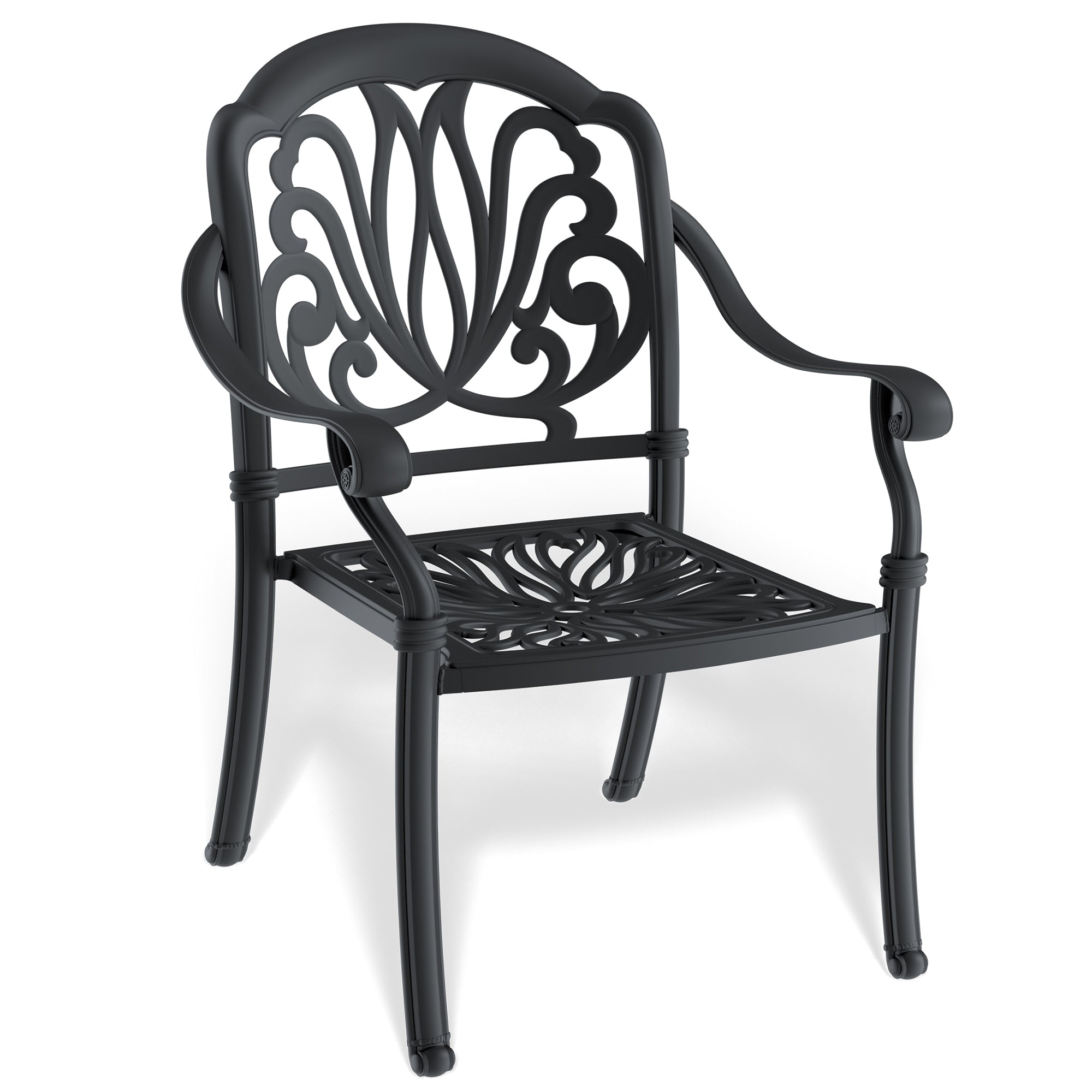 5-Piece Cast Aluminum Patio Furniture Set with Cushions (Random Colors) - Durable Outdoor Dining Set for Garden, Poolside & Backyard Relaxation