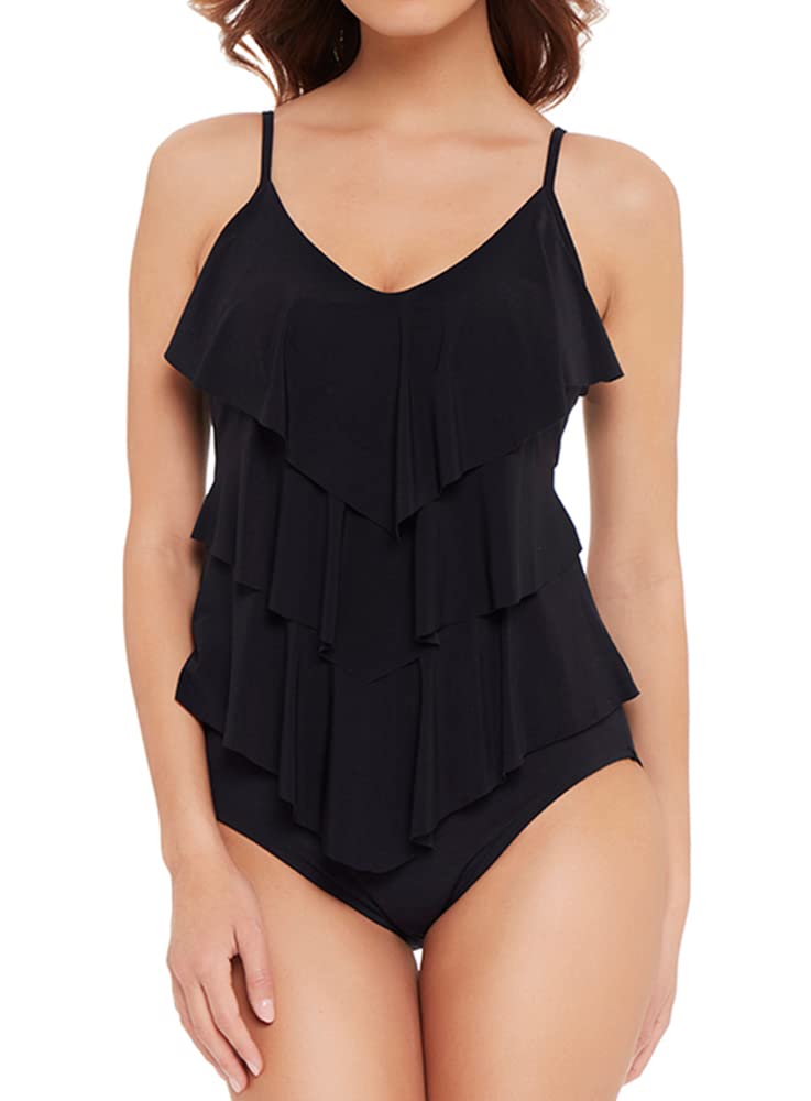 MagicSuit Women's Adjustable Strap Tankini Top - Soft Cup Swimwear with Removable Padding, Perfect for Beach Vacations & Pool Parties