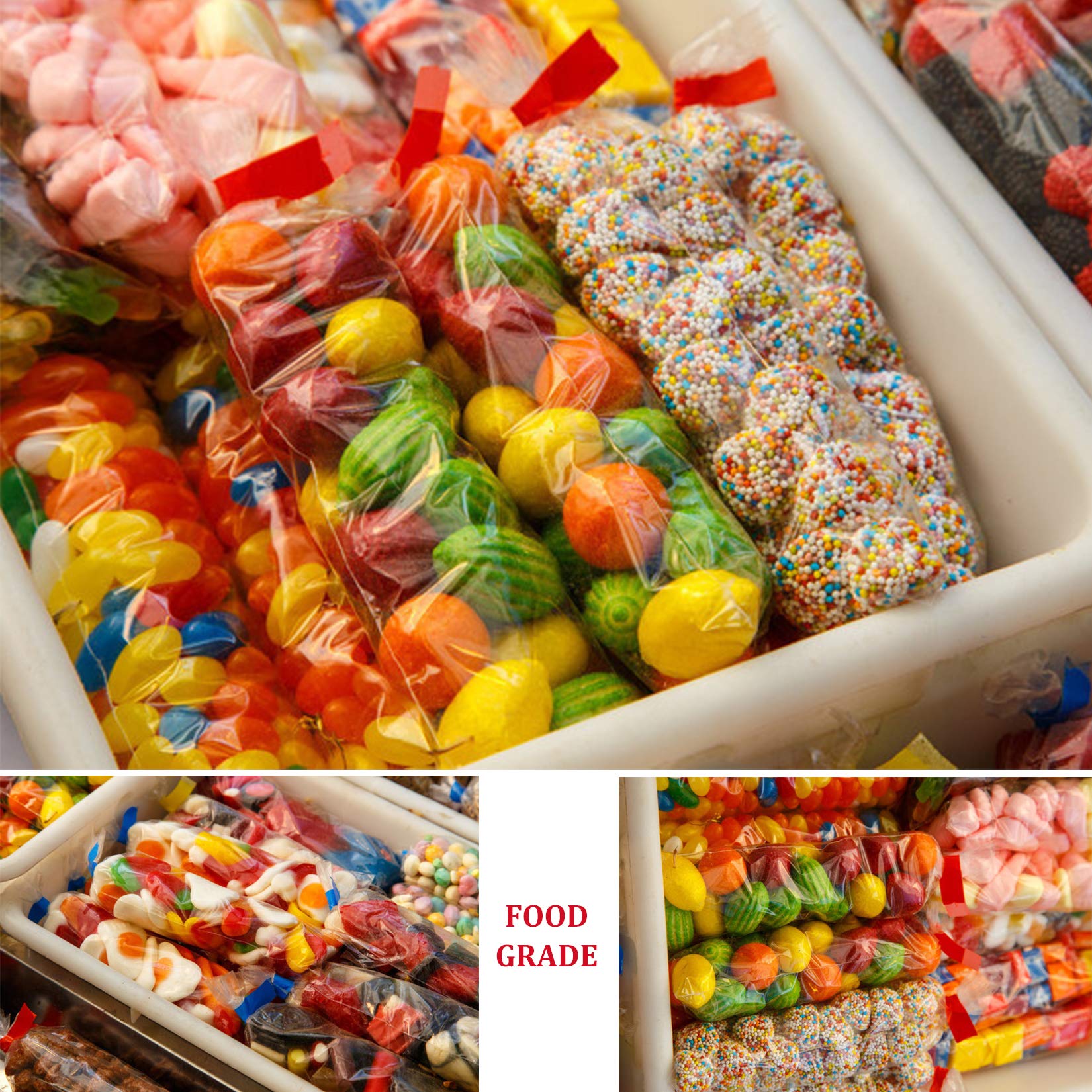 Morepack 200 Count Pretzel Rod Bags - 2x10 Inch Individual Stick Bags with Twist Ties | Perfect for Party Favors, School Snacks & Candy Buffets