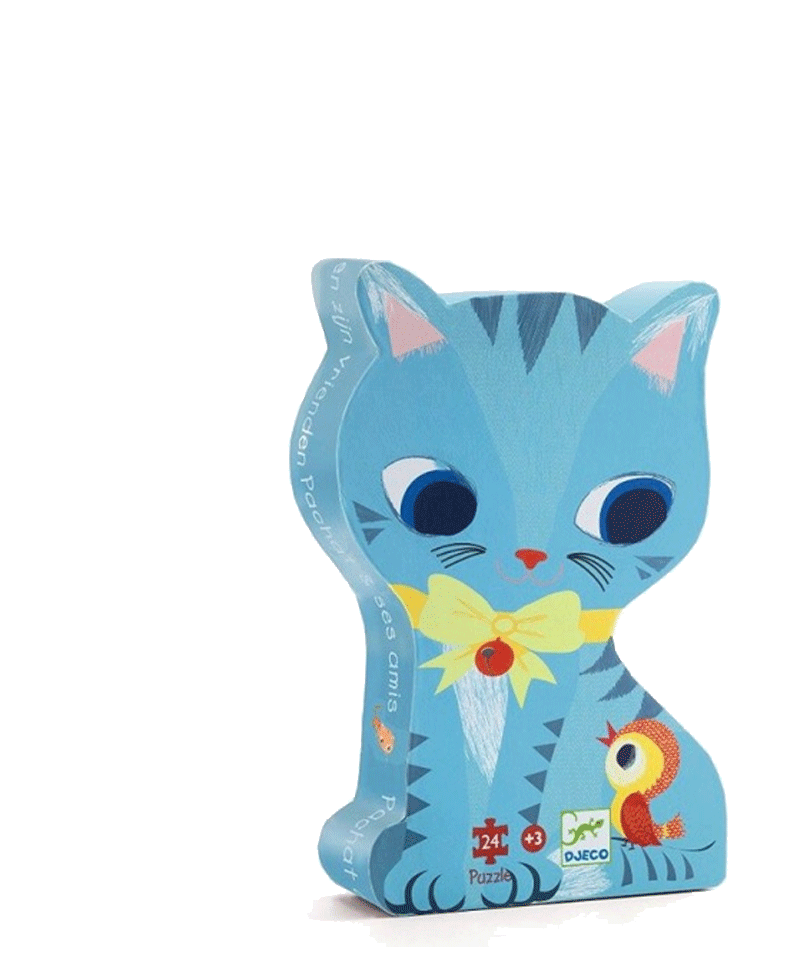 Djeco Pachat Cat 24-Piece Puzzle - Fun Educational Toy for Kids & Adults - Perfect for Family Game Nights, Birthday Gifts & Classroom Activities