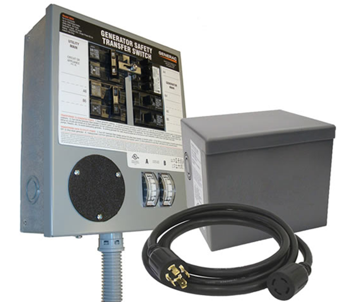Generac 30 Amp Pre-Wired Manual Transfer Switch Kit (6-10 Circuits) Model 6294 - Backup Power Solution for Home & Business Emergency Use