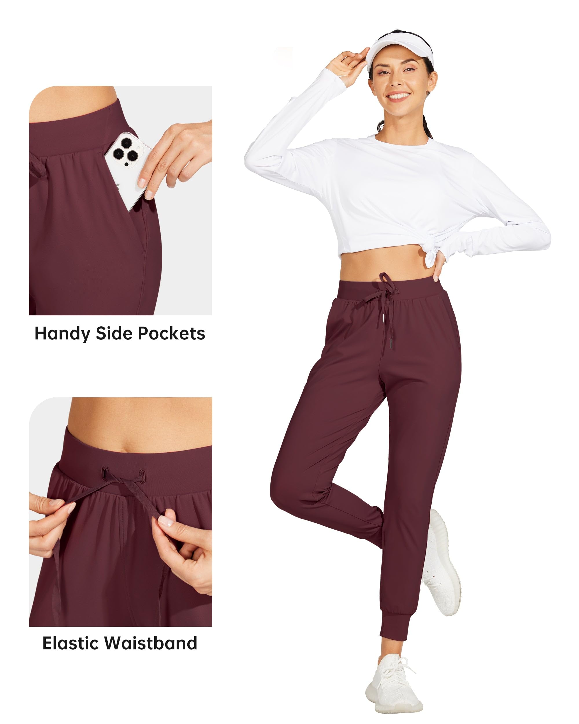 Willit Women's Lightweight Joggers Pants - Athletic Sweatpants with Pockets for Running, Workout & Casual Wear - Tapered Fit Yoga Lounge Pants for Gym, Travel & Everyday Comfort