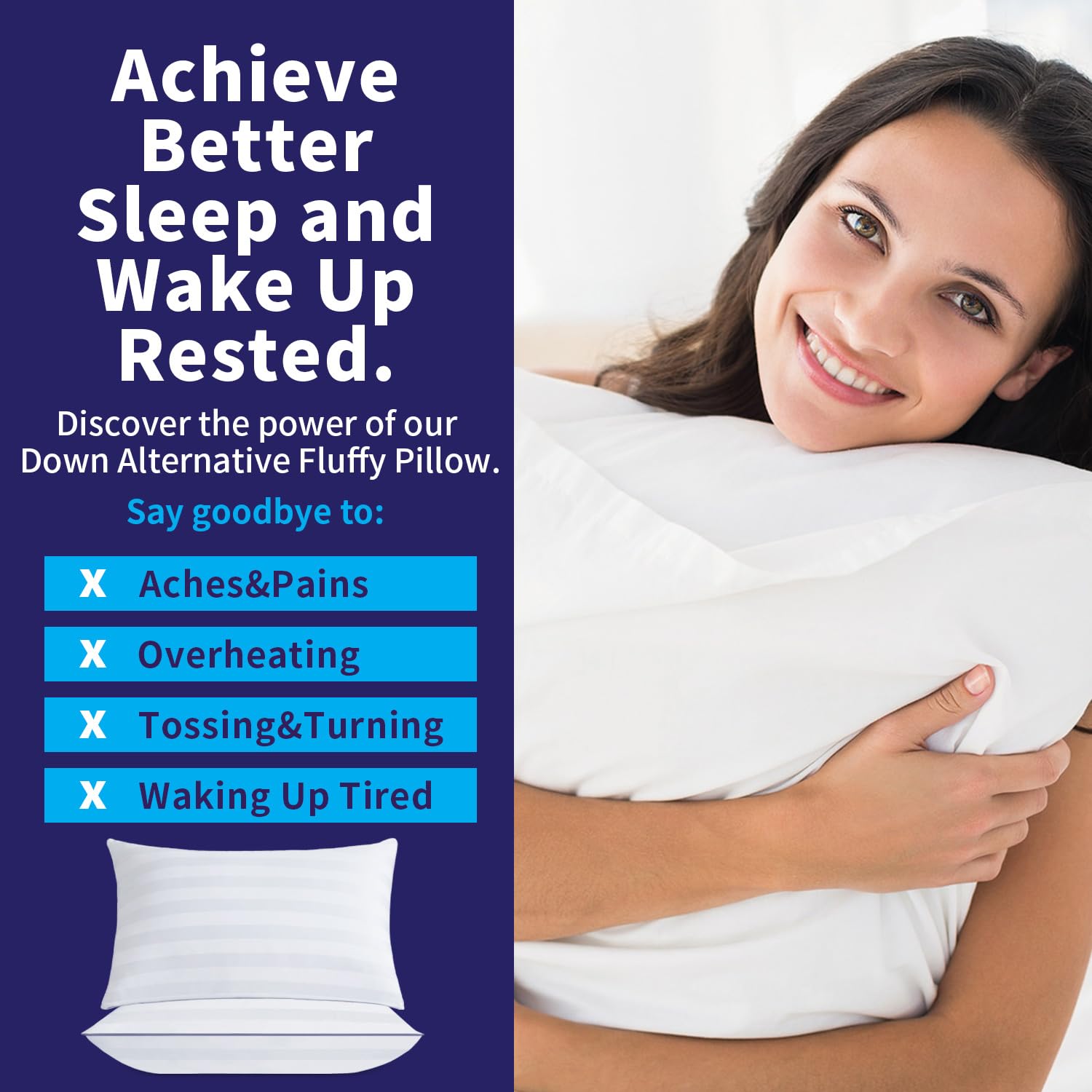 Premium King Size Hotel Pillows Set of 2 - Ultra Soft Down Alternative Pillows for Side, Back & Stomach Sleepers - Neck Pain Relief - Skin-Friendly Fluffy Bed Pillows 20x34 Inches - Perfect for Hotels, Guest Rooms & Luxury Home Bedding