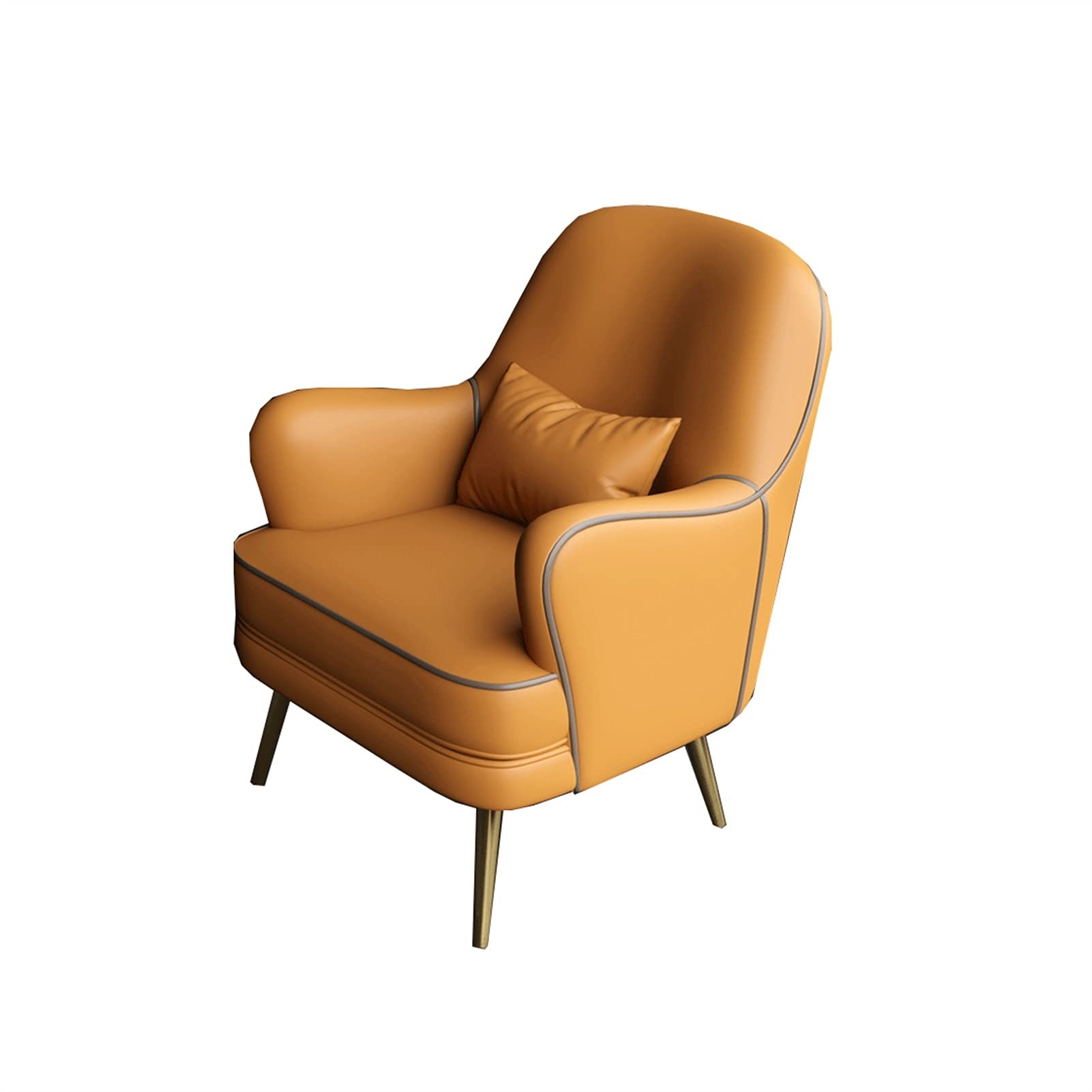 Modern Leather Accent Armchair - Comfortable Sofa Chair for Living Room, Bedroom & Lounge - Stylish Leather Upholstered Seat for Relaxing & Reading