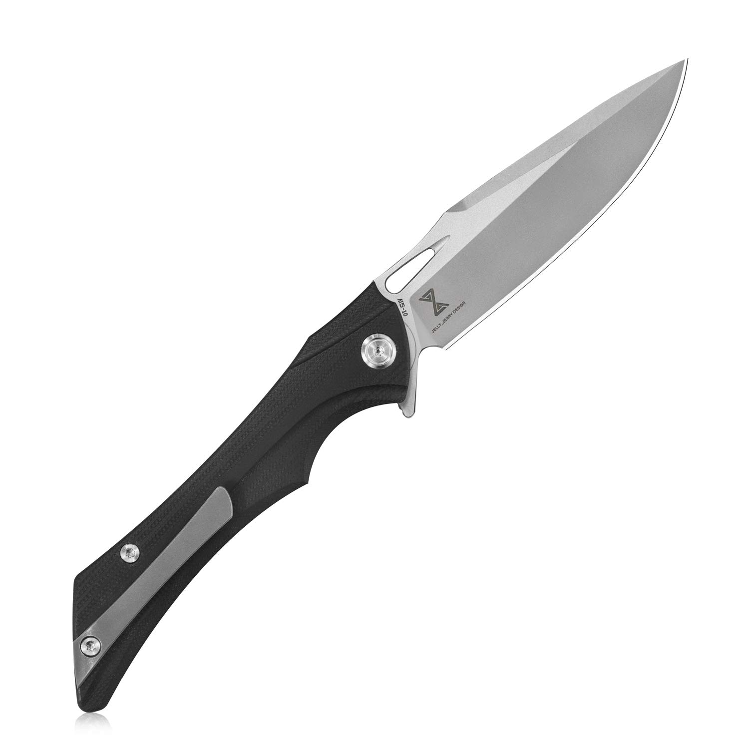 Kubey Raven Liner Lock Flipper Knife - 3.5 Inch Stainless Steel Blade with Black G10 Handle - EDC Pocket Knife for Camping, Hiking & Outdoor Activities