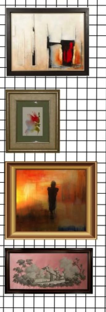 Black 2' x 6' Heavy Duty Commercial Grade Portable Gridwall Art Display Panel Kit with Picture Hooks - Perfect for Art Galleries, Trade Shows & Retail Store Displays