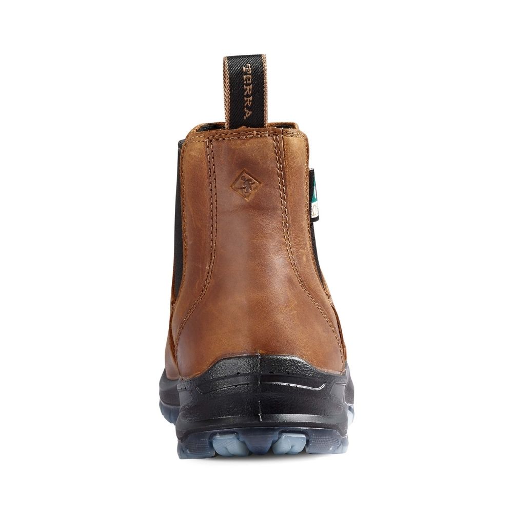 Terra Murphy Unisex 6 Composite Toe Slip-On Work Boots TR0A4NRFBRN - Brown Safety Shoes for Construction, Warehouse & Industrial Work