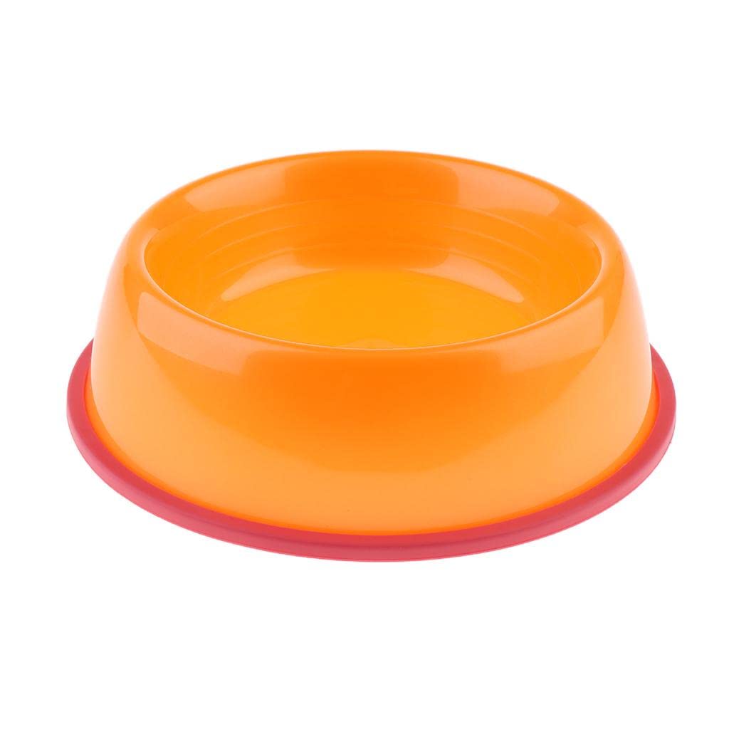 SECRET DESIRE Plastic Pet Feeder Bowl - Dog & Cat Food Dish with Non-Slip Base - Durable Water & Food Container for Pets (Orange) - Perfect for Indoor/Outdoor Feeding Stations