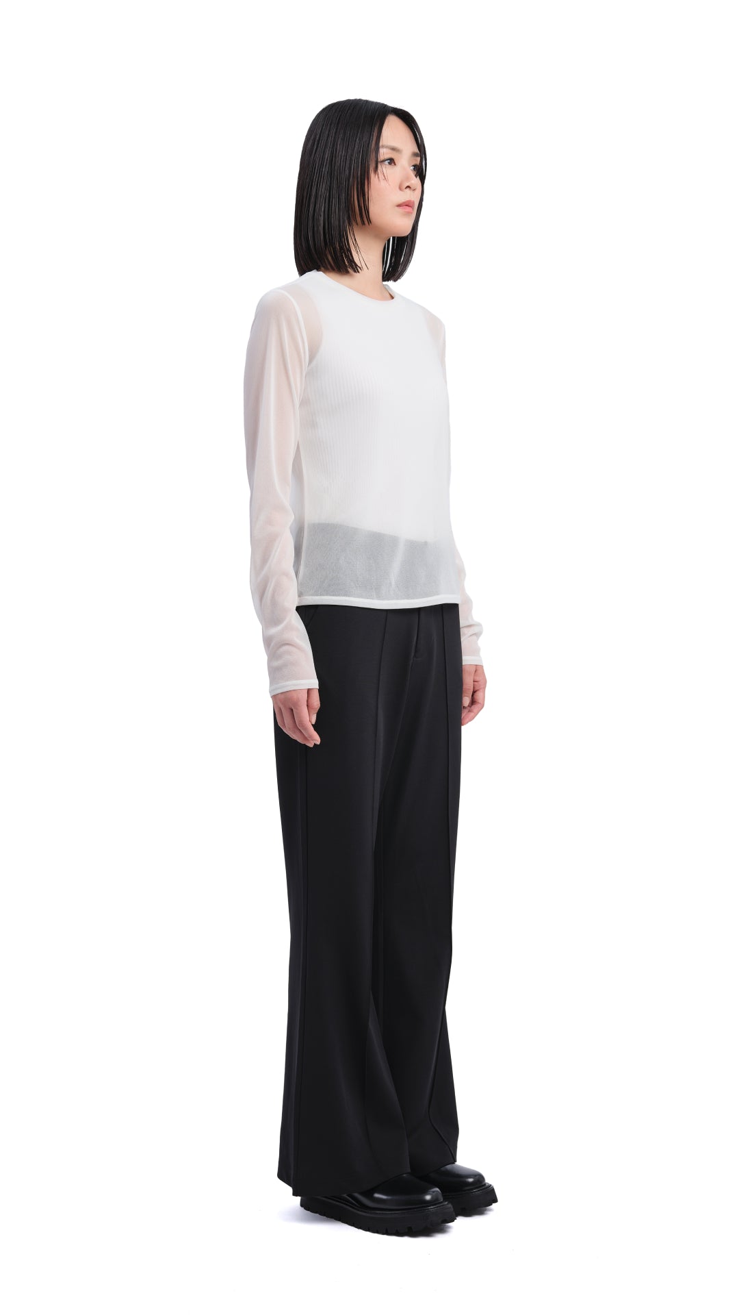Sheer Mock Neck Tops for Women - Elegant Long Sleeve Blouse for Casual Wear, Office, Date Night & Layering