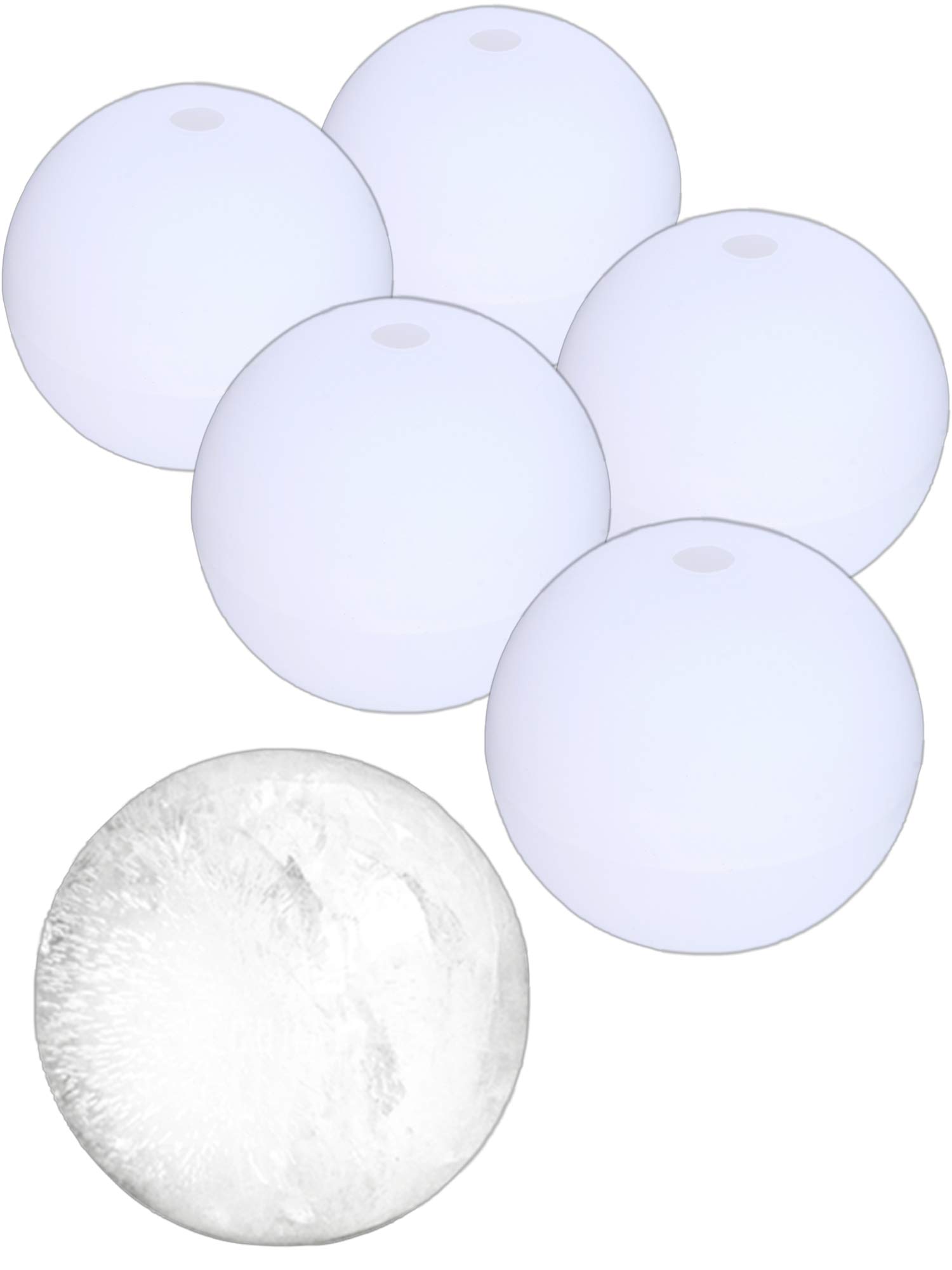 Premium 2.5 Inch Silicone Ice Ball Mold Maker - 5 Pack Whiskey Ice Sphere Maker for Scotch & Bourbon - Perfect for Cocktails, Chilled Fruits & Gift Giving - Durable Round Ice Cube Trays for Home Bars & Parties