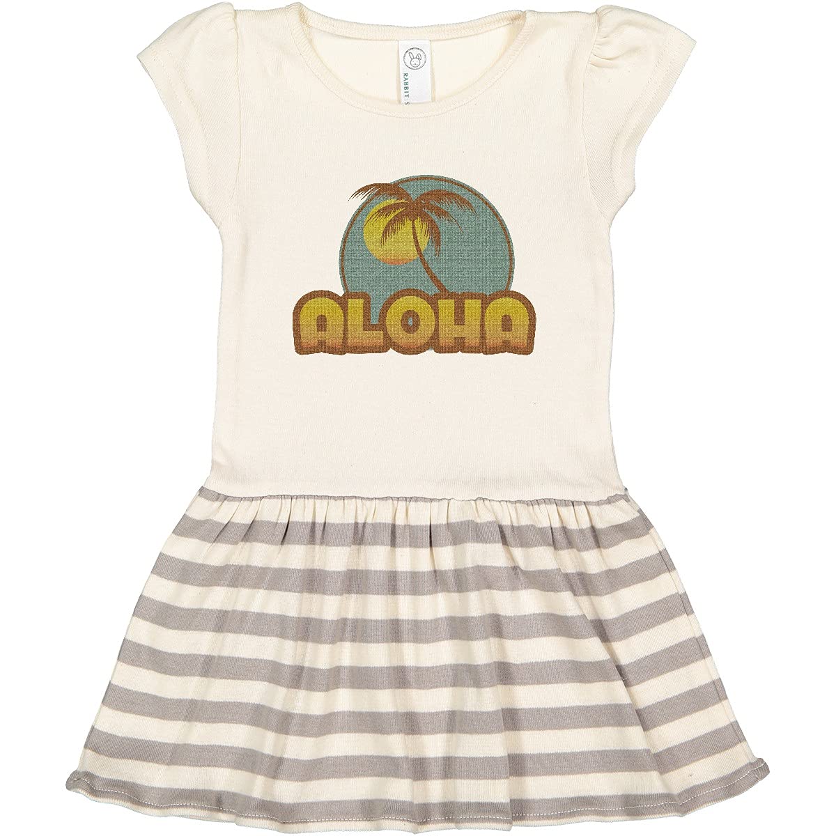 Inktastic Aloha Palm Toddler Dress - Hawaiian Summer Outfit for Baby Girls - Perfect for Beach Vacations, Family Photos & Tropical Parties