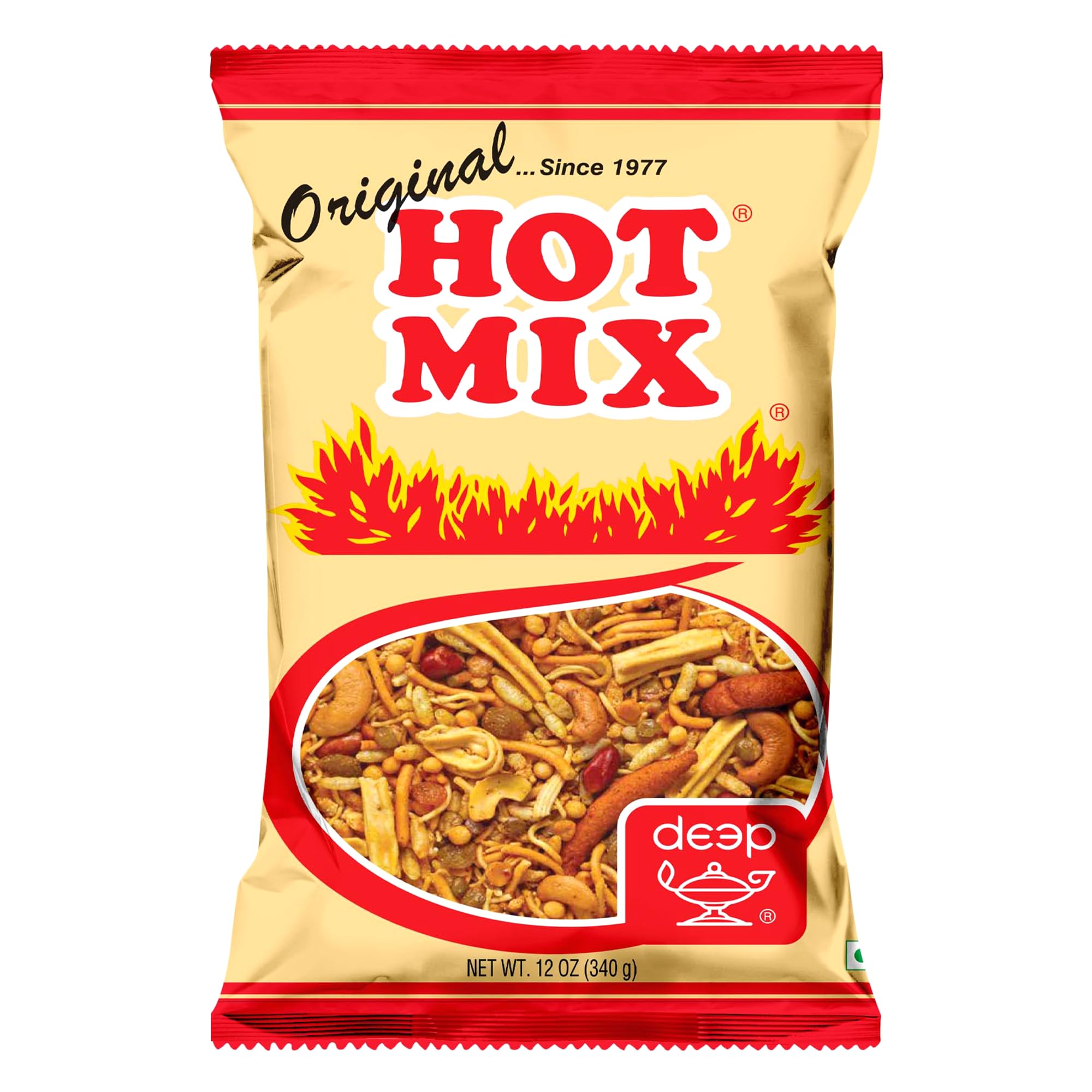 Deep Hot Mix Original Chawanu Namkeen Snacks - 12 oz (340g) | Authentic Indian Savory Snack Mix | Crispy Crunchy Traditional Namkeen | Mildly Spiced Flavorful Ready-to-Eat | Perfect for Parties, Movie Nights & Tea Time Snacking