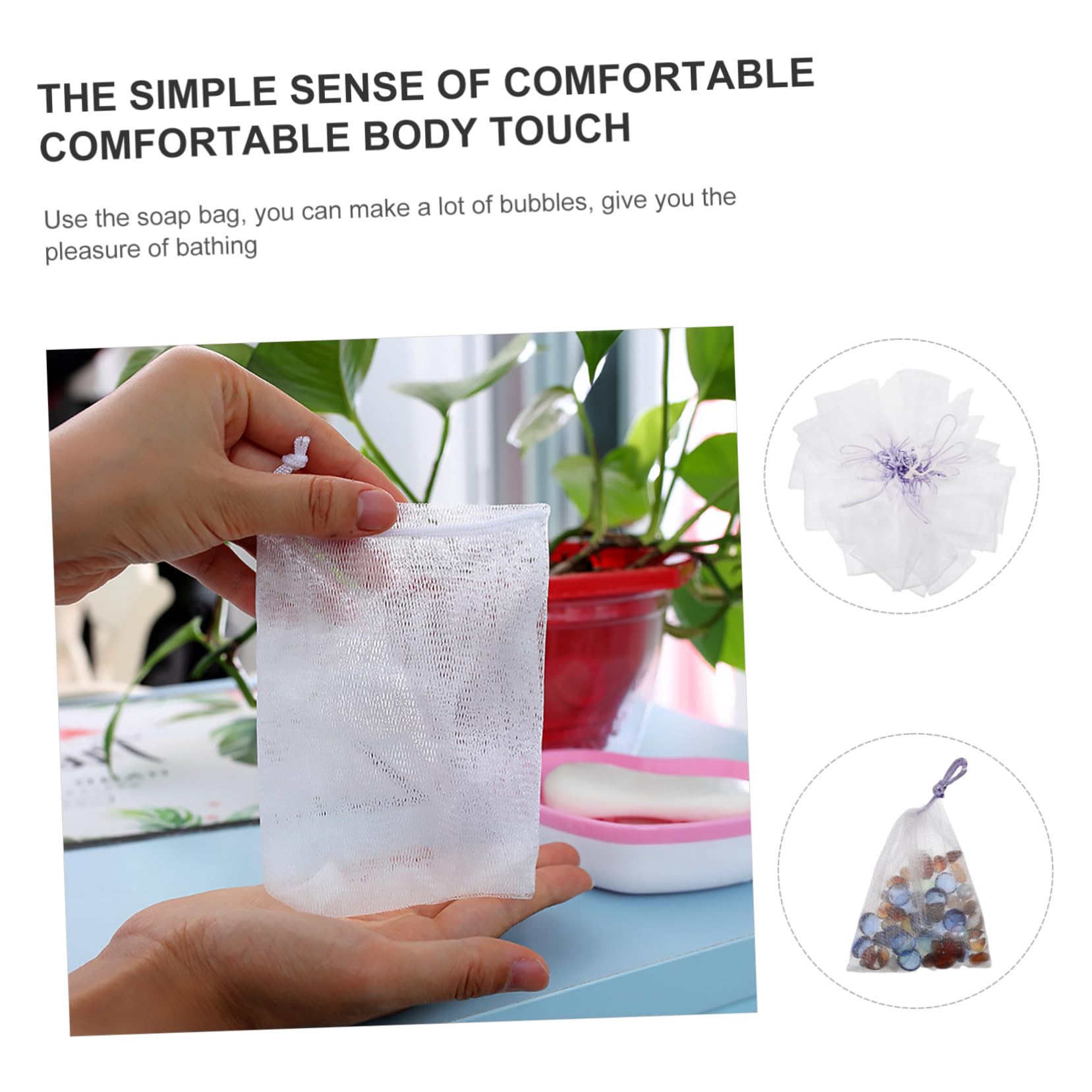 Luxury Shower Soap Bubbler & Foaming Net for Face - Ultra Soft Texture & Quick Dry - Perfect for Spa Day, Sensitive Skin Care & Relaxing Bath Time