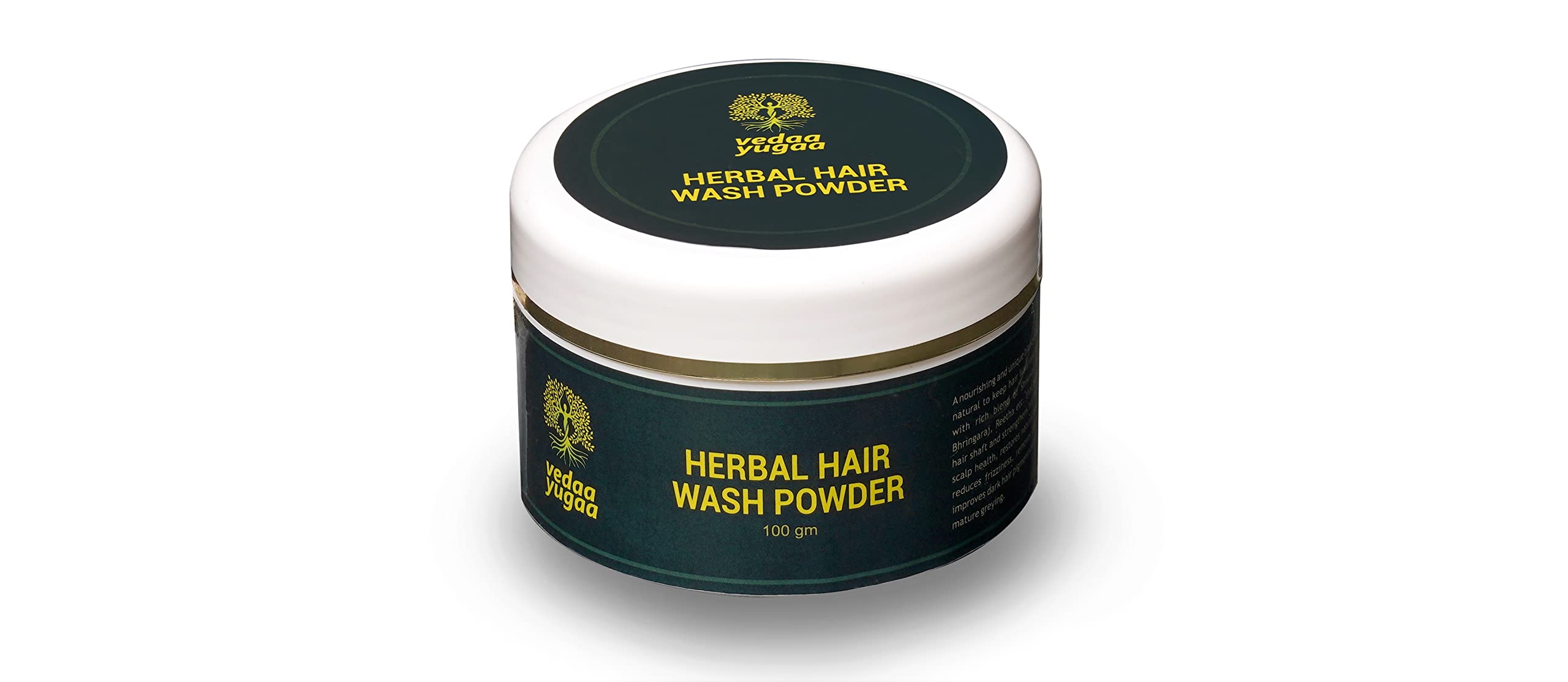 Vedaa Yugaa Herbal Hair Wash Powder - Natural Dry Shampoo for All Hair Types | Perfect for Travel, Gym & Quick Hair Refresh
