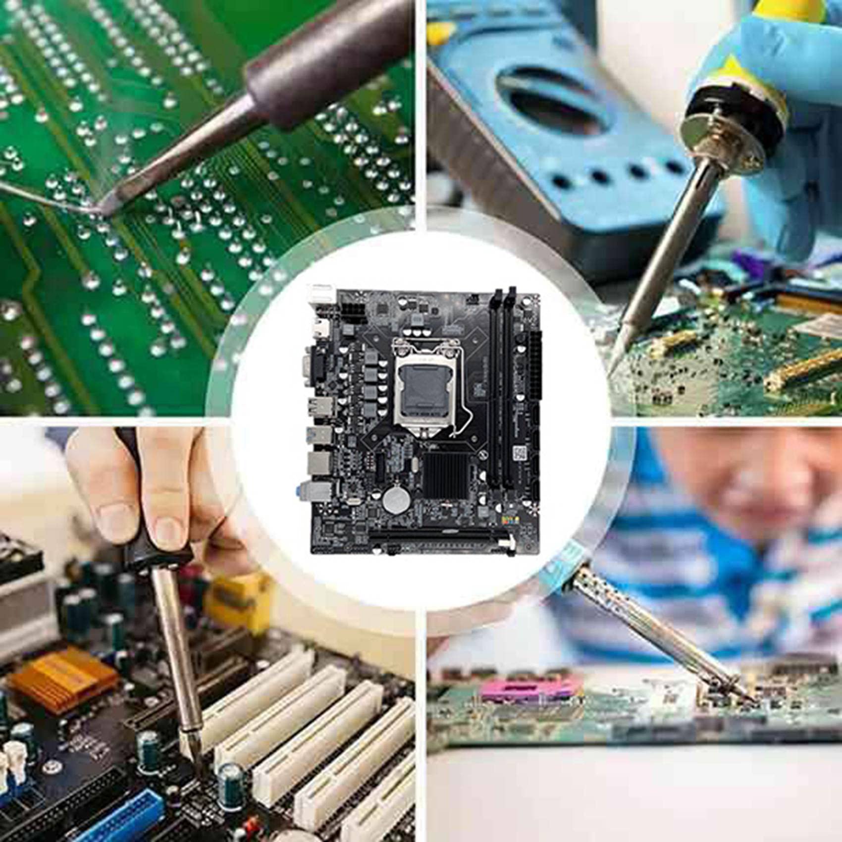 Koanhinn H110 Computer Motherboard - LGA1151 Socket for Intel Celeron G3900/G3930 CPUs | Includes G3930 Processor, 4GB DDR4 2133MHz RAM & Switch Cable | Perfect for Budget Gaming PCs, Home Office Workstations & DIY Computer Builds