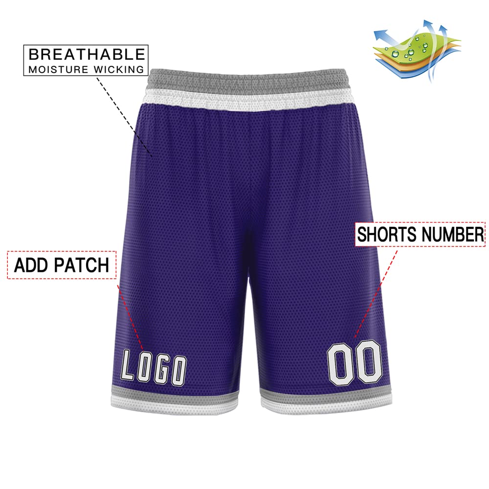 Custom Men's & Youth Basketball Shorts - Performance Athletic Shorts with Pockets & Stitched Numbers - Workout, Fitness, Gym, Streetwear - Perfect for Basketball Games, Training, and Casual Wear
