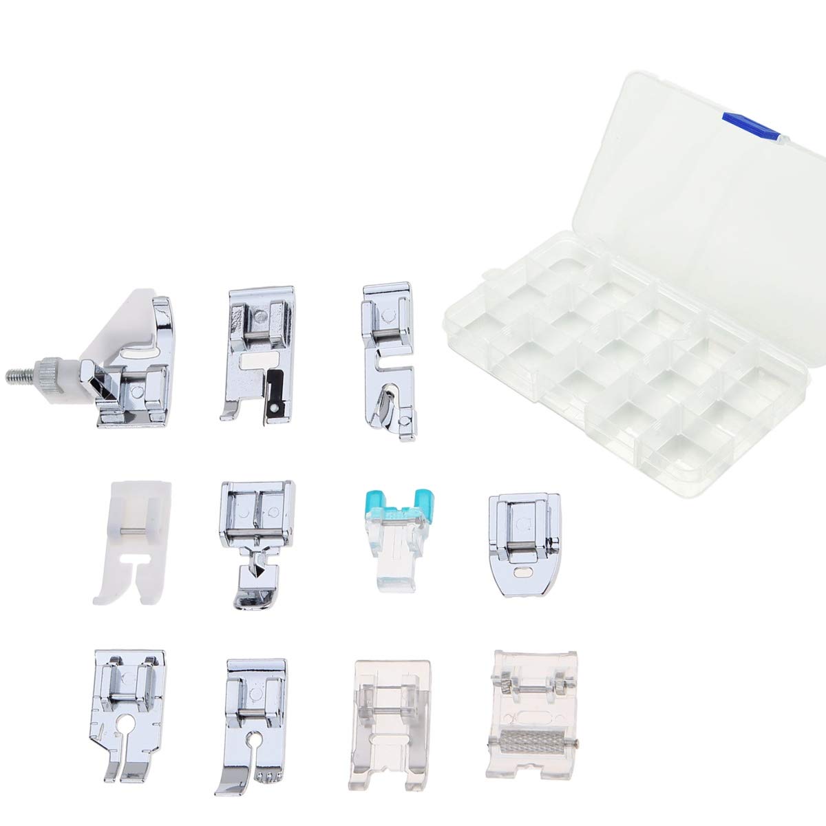 11-Piece Sewing Machine Accessories Kit with Storage Box - Presser Foot Replacement Parts for Singer, Brother, Janome, Toyota, Elna & AEG - Perfect for Quilting, Dressmaking & DIY Sewing Projects