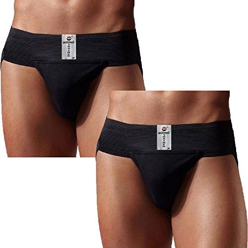 WMX Gym Cotton Athletic Support Briefs with Cup Pocket - Pack of 2 | Comfortable Workout Underwear for Men | Perfect for Weightlifting, Running & Sports Training
