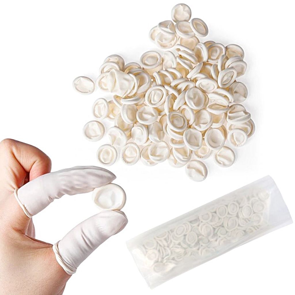 Disposable Latex Finger Cots - 100 Pack, Medical Grade Protection for Cuts & Wounds - Perfect for First Aid, Food Handling, Tattoo Artists & Laboratory Use