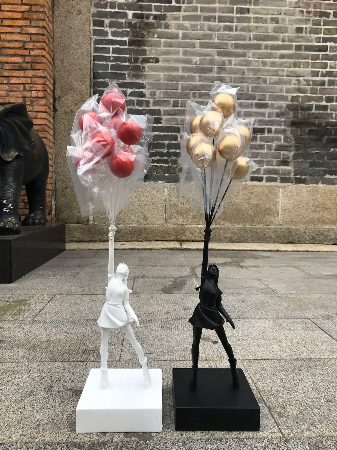 Banksy Flying Balloons Girl Art Sculpture - Street Art Collectible for Home Decor & Gift Giving