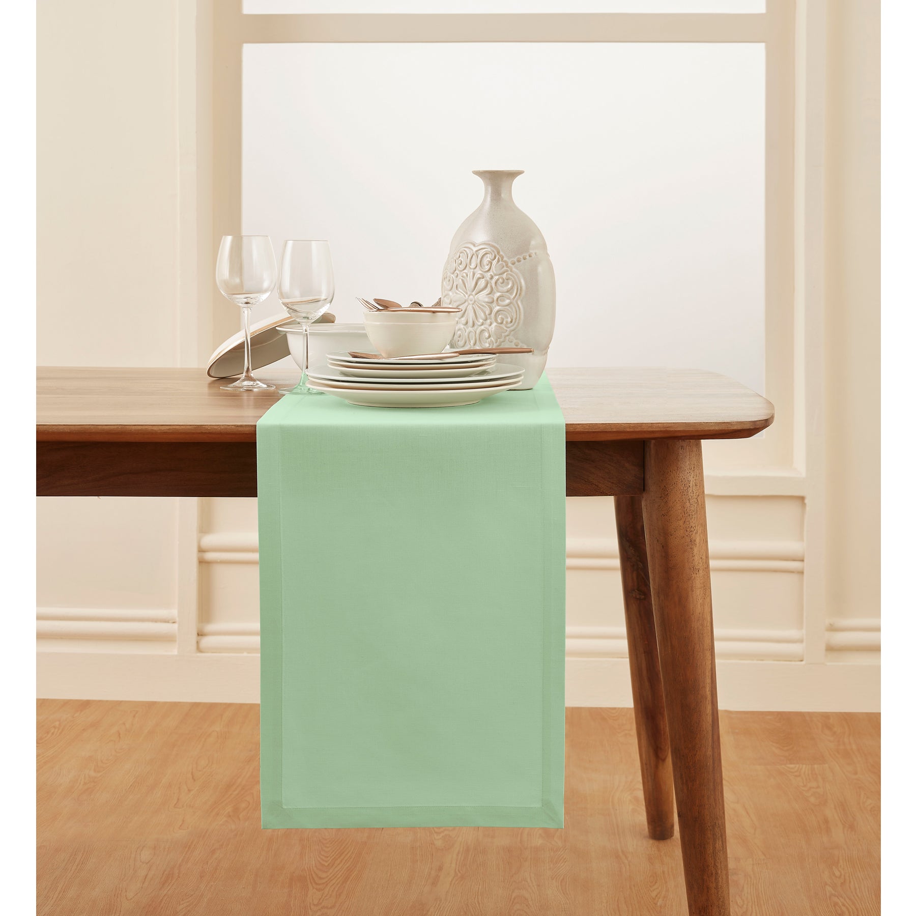 Premium Dru Cotton Linen Table Runner - Elegant Dining Table Decor for Weddings, Parties & Home Decor - Washable & Wrinkle-Resistant
