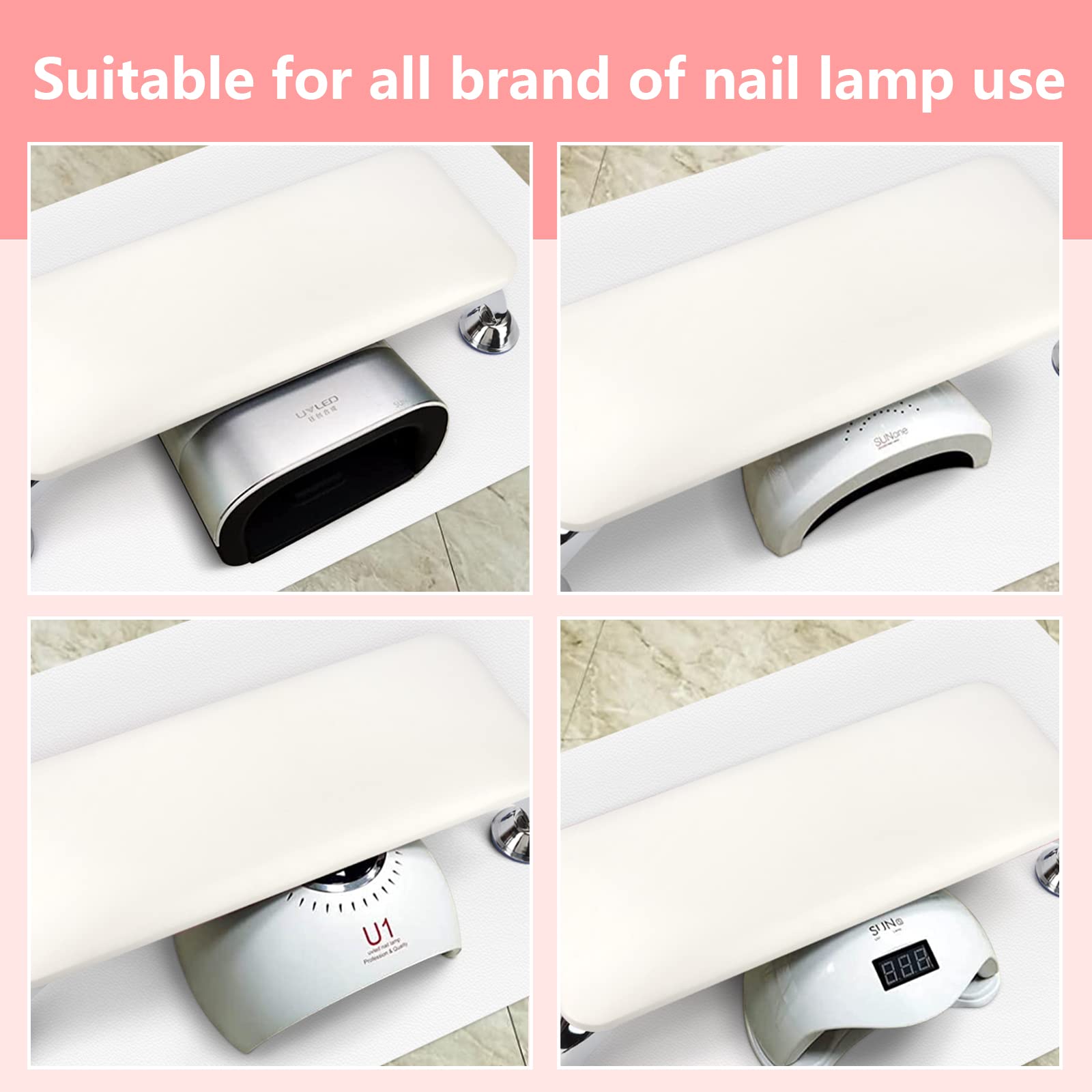 Professional Nail Arm Rest Cushion for Acrylic & Gel Nails - Soft Microfiber Leather Hand Support Pillow with Foldable Design & Non-Slip Nail Table Mat - Perfect for Nail Technicians, Salon Professionals & Home Manicures (White) - Ideal for Comfortable Nail Extensions, Gel Polish Application & Spa Treatments