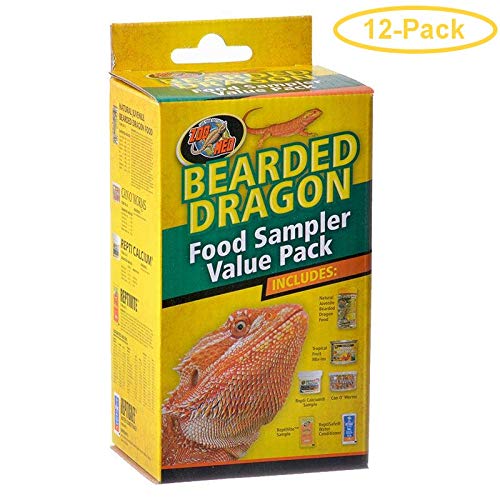 Zoo Med Bearded Dragon Food Sampler Value Pack - 12 Pack of Nutritious Reptile Diet for Adult Bearded Dragons - Perfect for Daily Feeding & Nutritional Variety