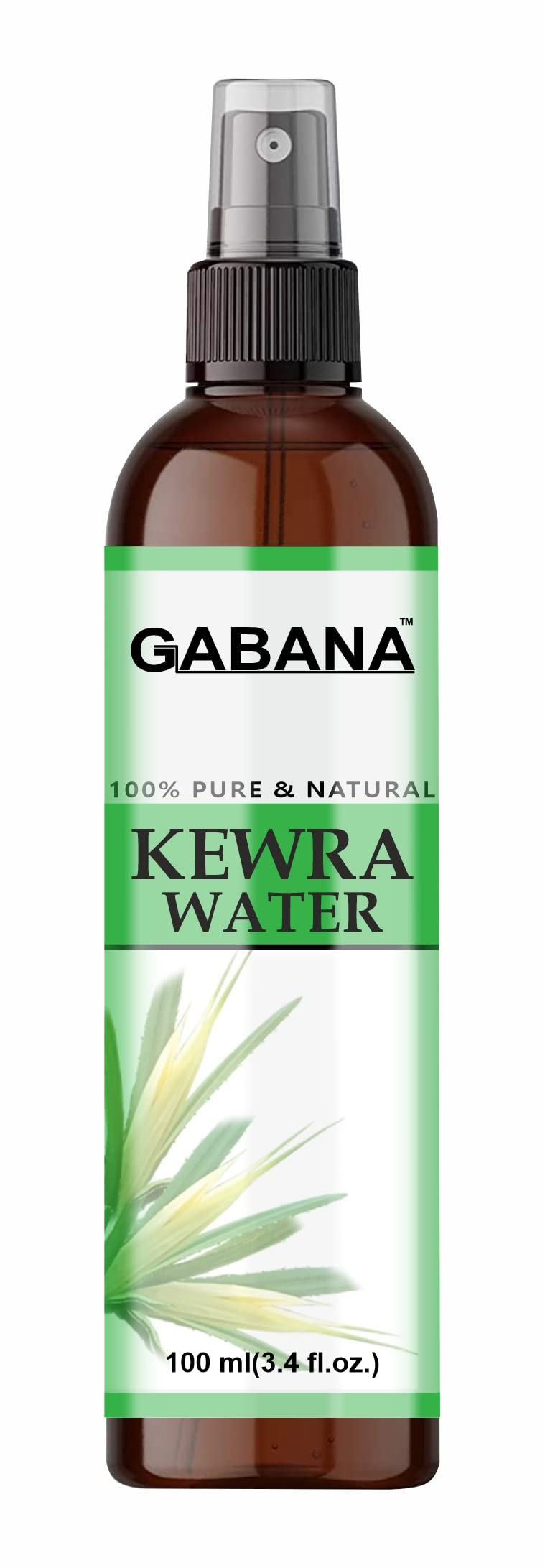 GABANA Natural Kewra Water for Face (100ml) | Skin Toner, Makeup Remover & Tightening Face Mist for Glowing Skin | Hydrating & Refreshing Facial Toner for Daily Skincare Routine