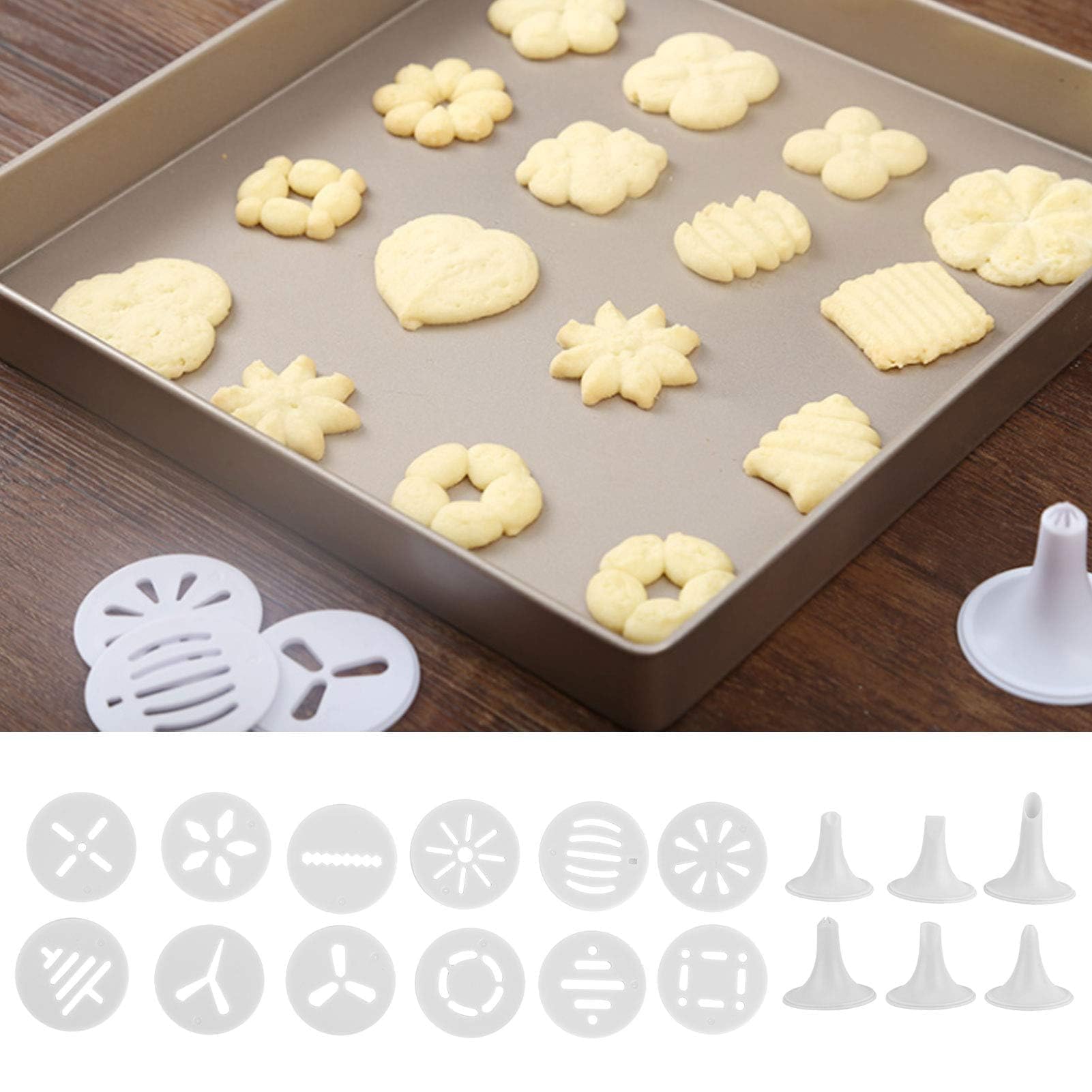 12-Piece Cookie Press Set with 6 Tips & 12 Discs - Stainless Steel Biscuit Maker for Spritz Cookies | Perfect for Holiday Baking, Party Treats & DIY Cookie Decorating