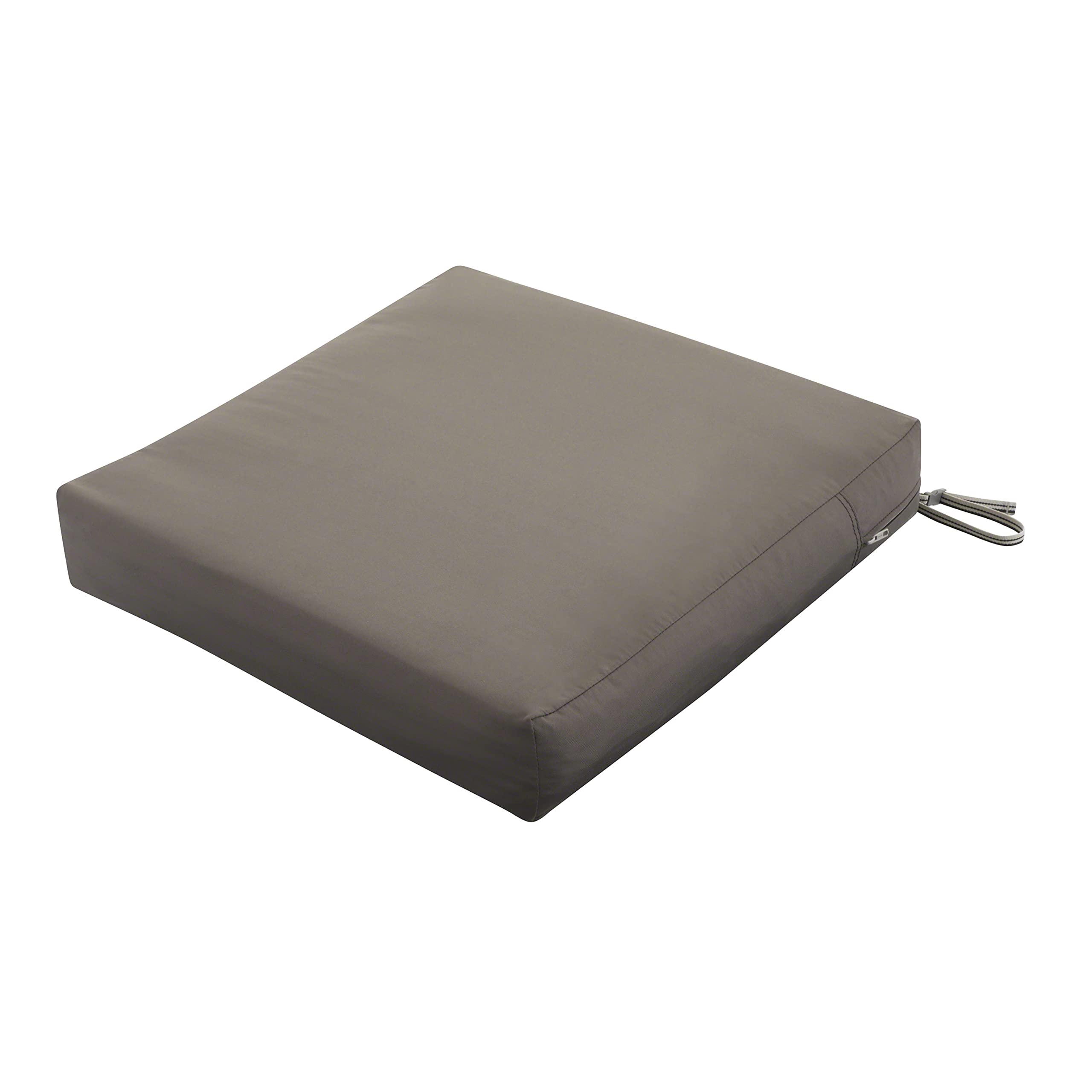 Classic Accessories Ravenna Water-Resistant 21 x 19 x 5 Inch Outdoor Patio Seat Cushion for Loveseat - Dark Taupe - Weatherproof & Comfortable for Garden, Deck, Poolside & Porch Furniture