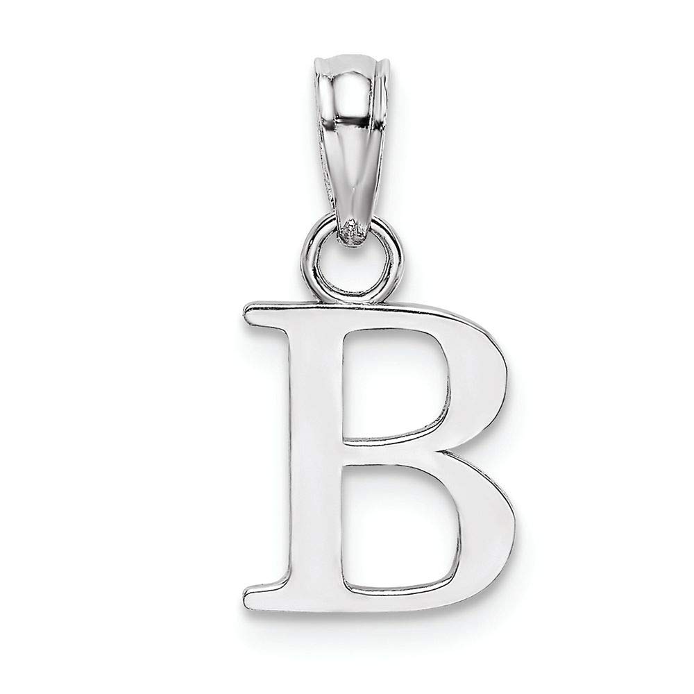 10K White Gold Block Initial Charm - Personalized Letter Pendant for Necklace - Perfect for Gifts, Birthdays, Anniversaries & Everyday Wear
