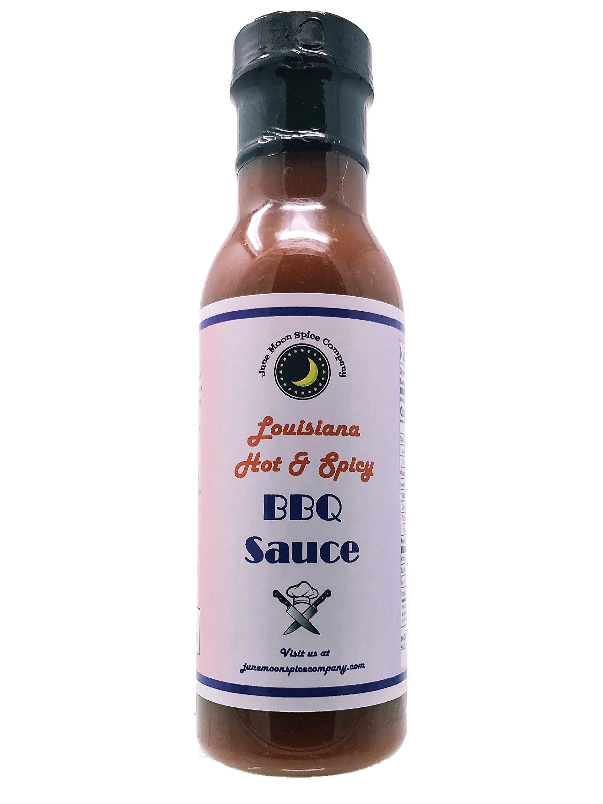 Premium Louisiana Hot & Spicy BBQ Sauce - Low Calorie, Low Fat, Low Cholesterol - Perfect for Grilling, Dipping & Marinades