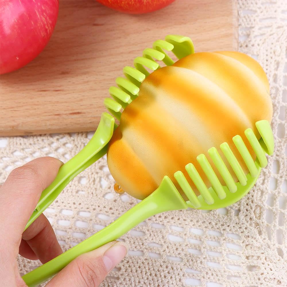 Multifunctional Plastic Tomato Slicer - Handheld Round Fruit & Vegetable Cutter for Lemon, Bread, Kitchen Cutting - Perfect for Meal Prep, Salad Making & Sandwich Preparation