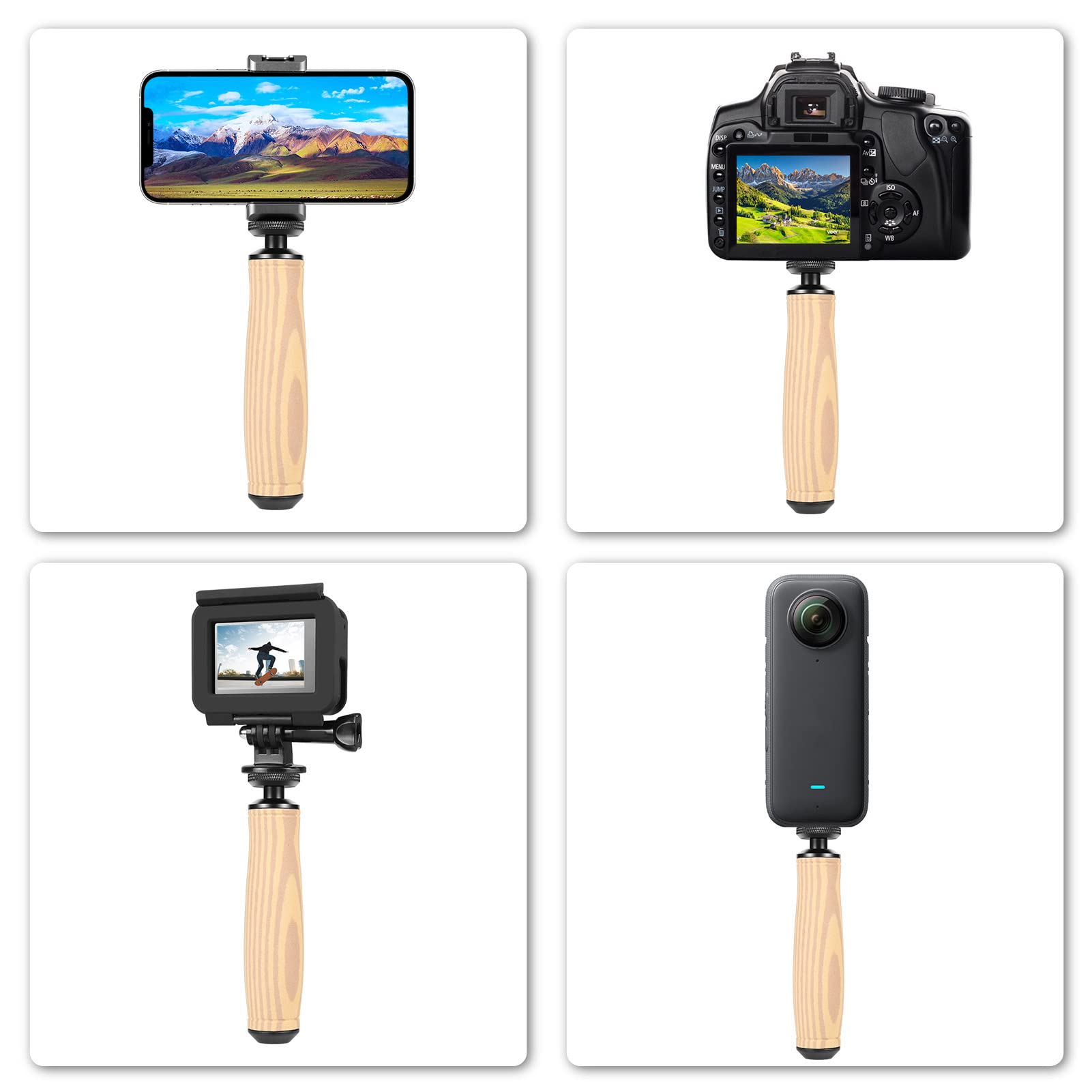 Acouto Camera Handle Grip Support Mount - Anti-Shake Stabilizer for Action Cameras, DSLR & Mirrorless - Perfect for Vlogging, Travel & Outdoor Photography